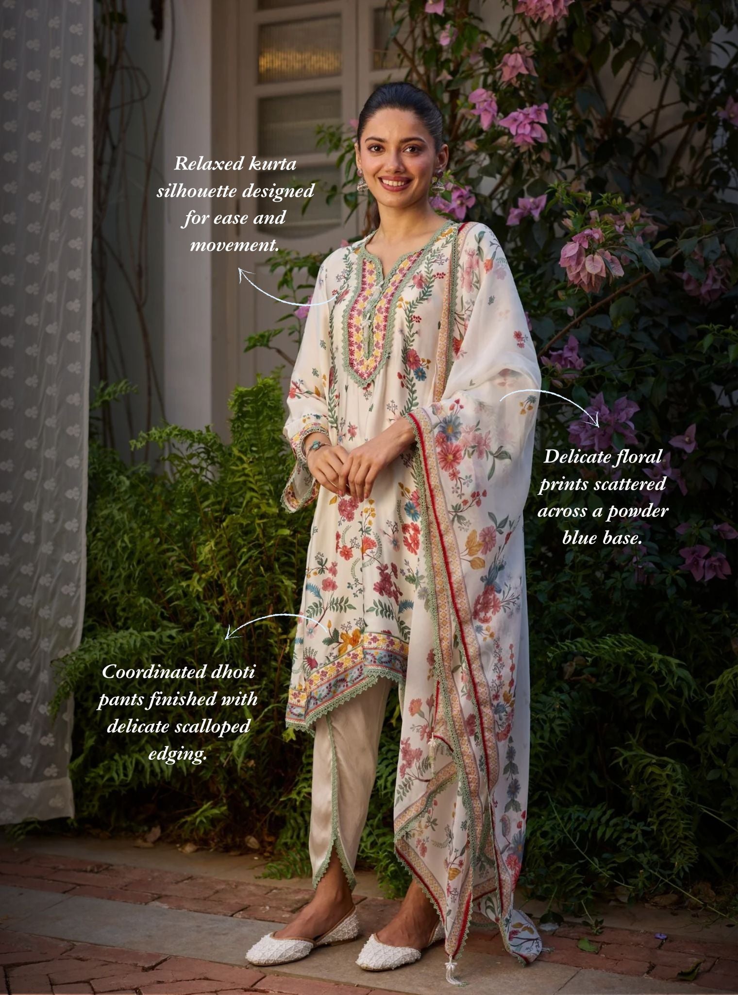Aro Cupro Satin Off White Kurta Set