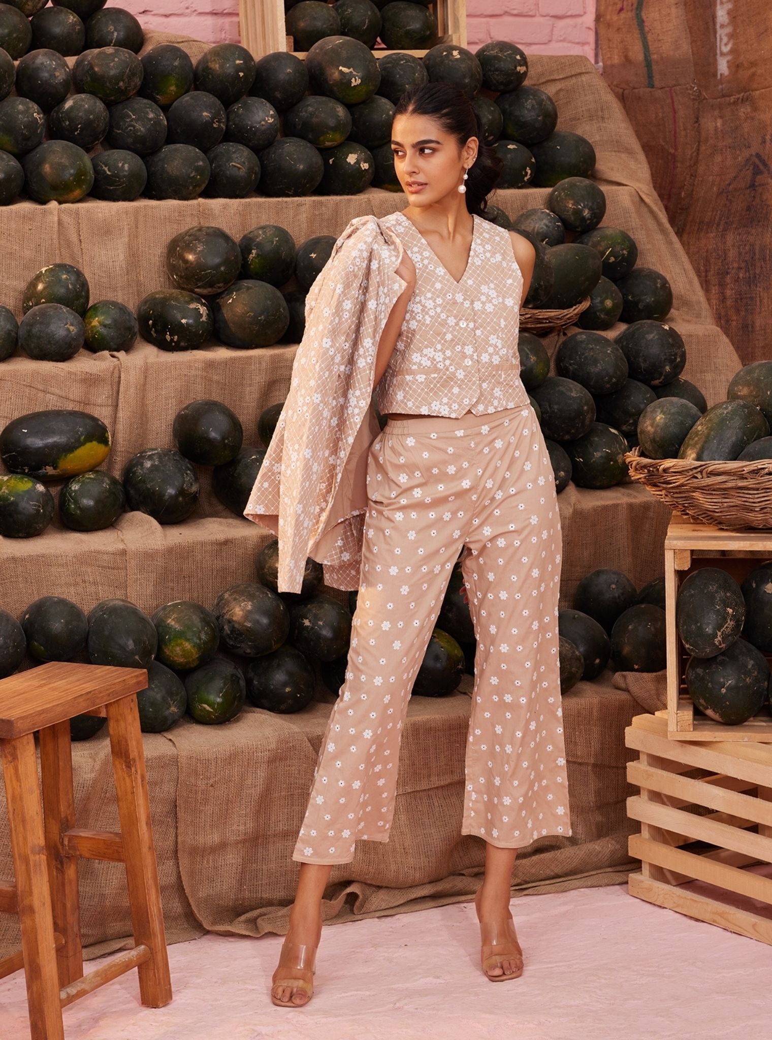 Mulmul Supima Cotton Lara Beige Pant