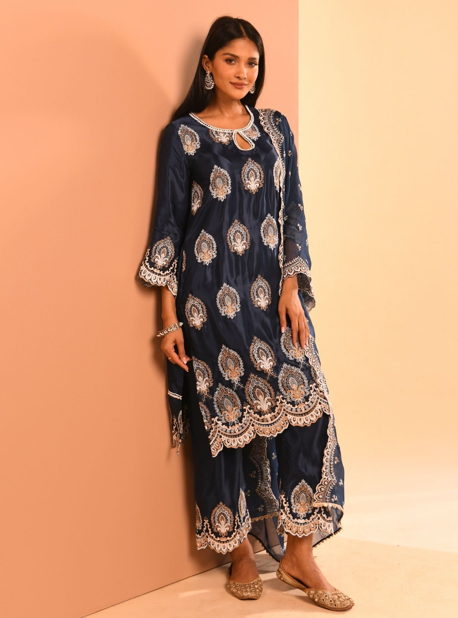 Mulmul Cupro Sydney Navy Pant