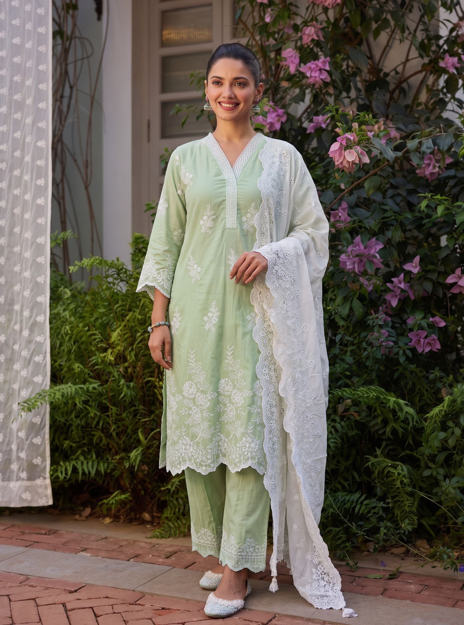 Moon light Supima Cotton Green Kurta Set
