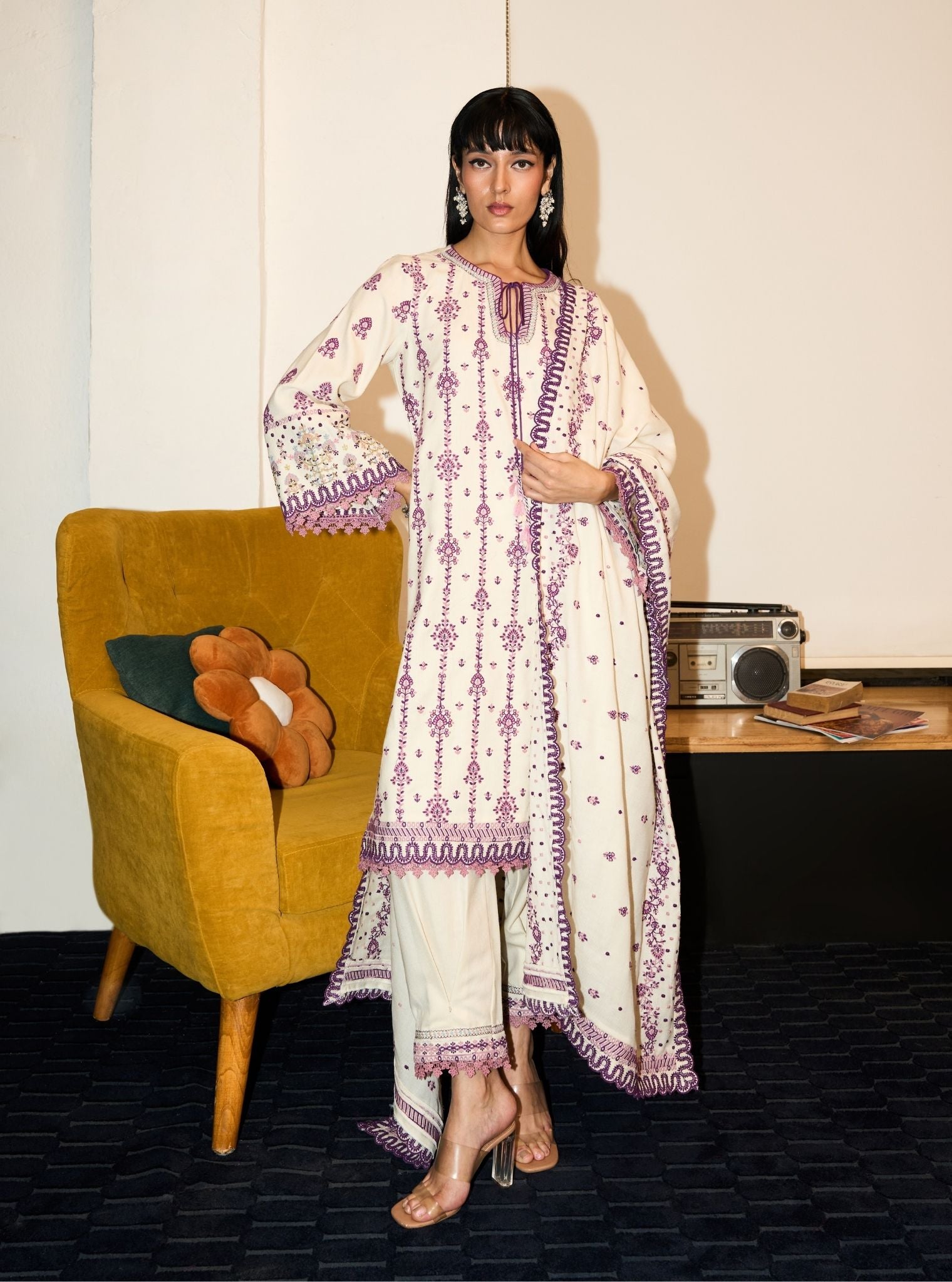 Celia Wool Off White Kurta Set
