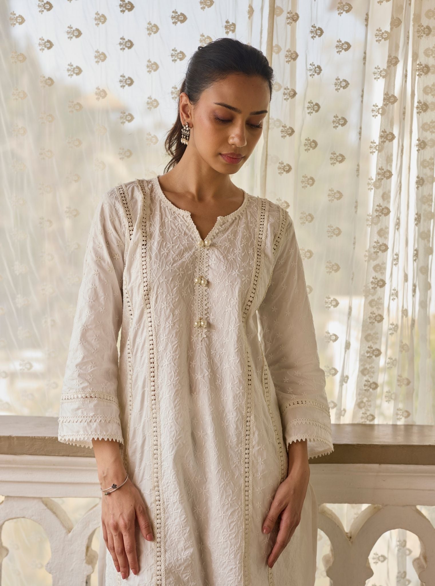 Moira Supima Cotton White Kurta Set