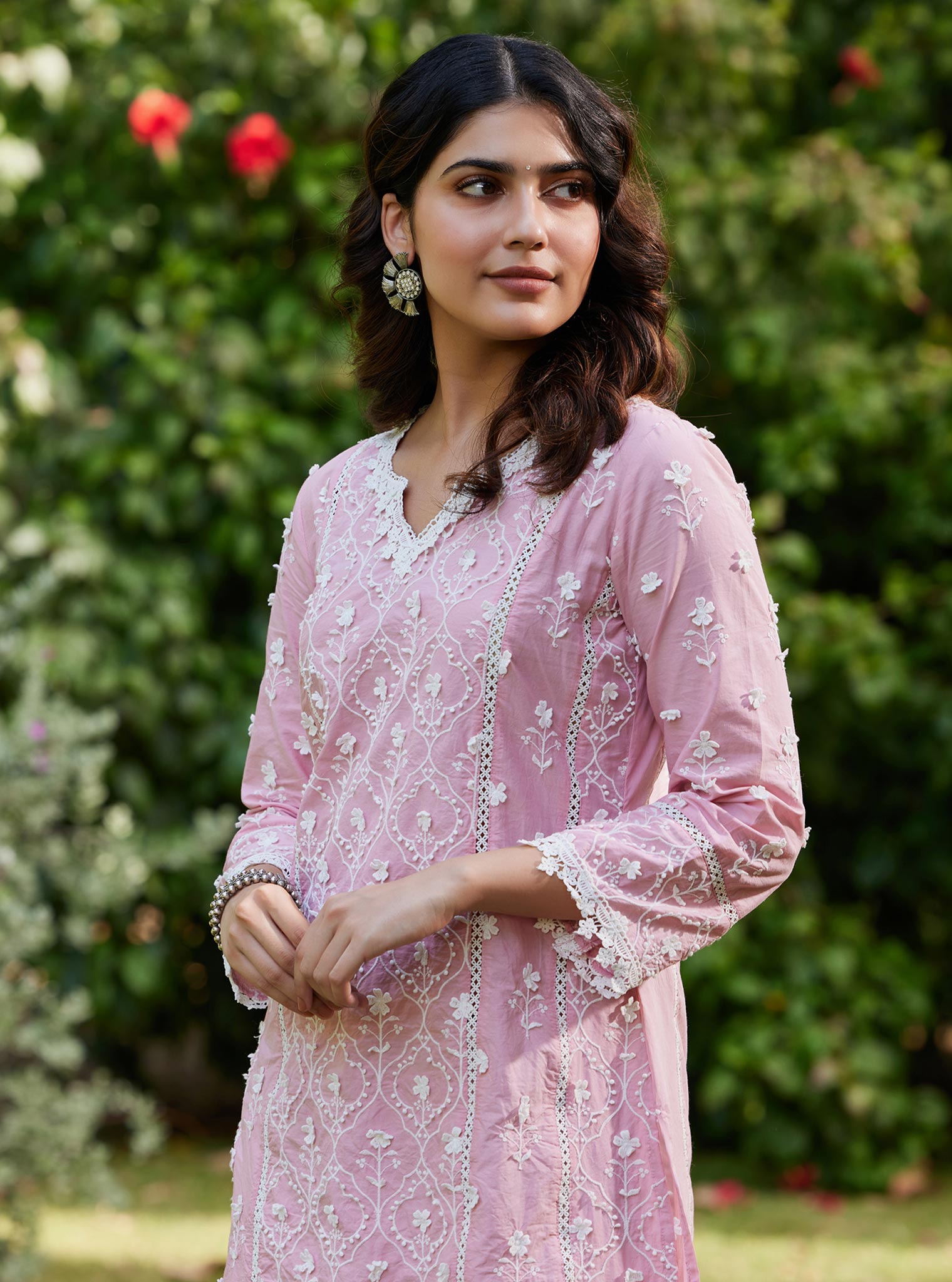 Mulmul Supima Cotton Kainat Pink Kurta