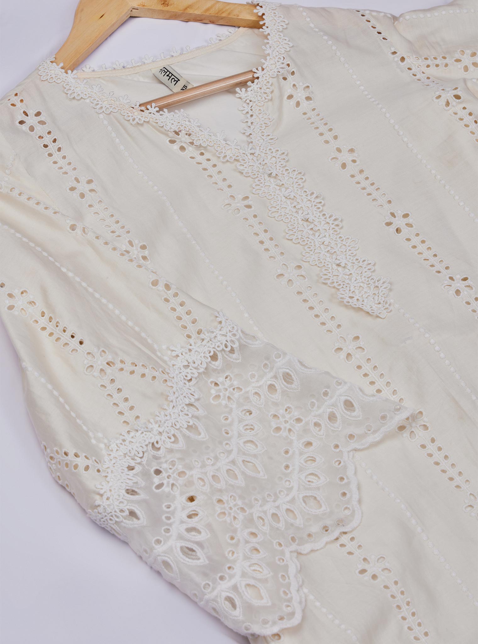 Mulmul Pima Vachi Off White Kurta