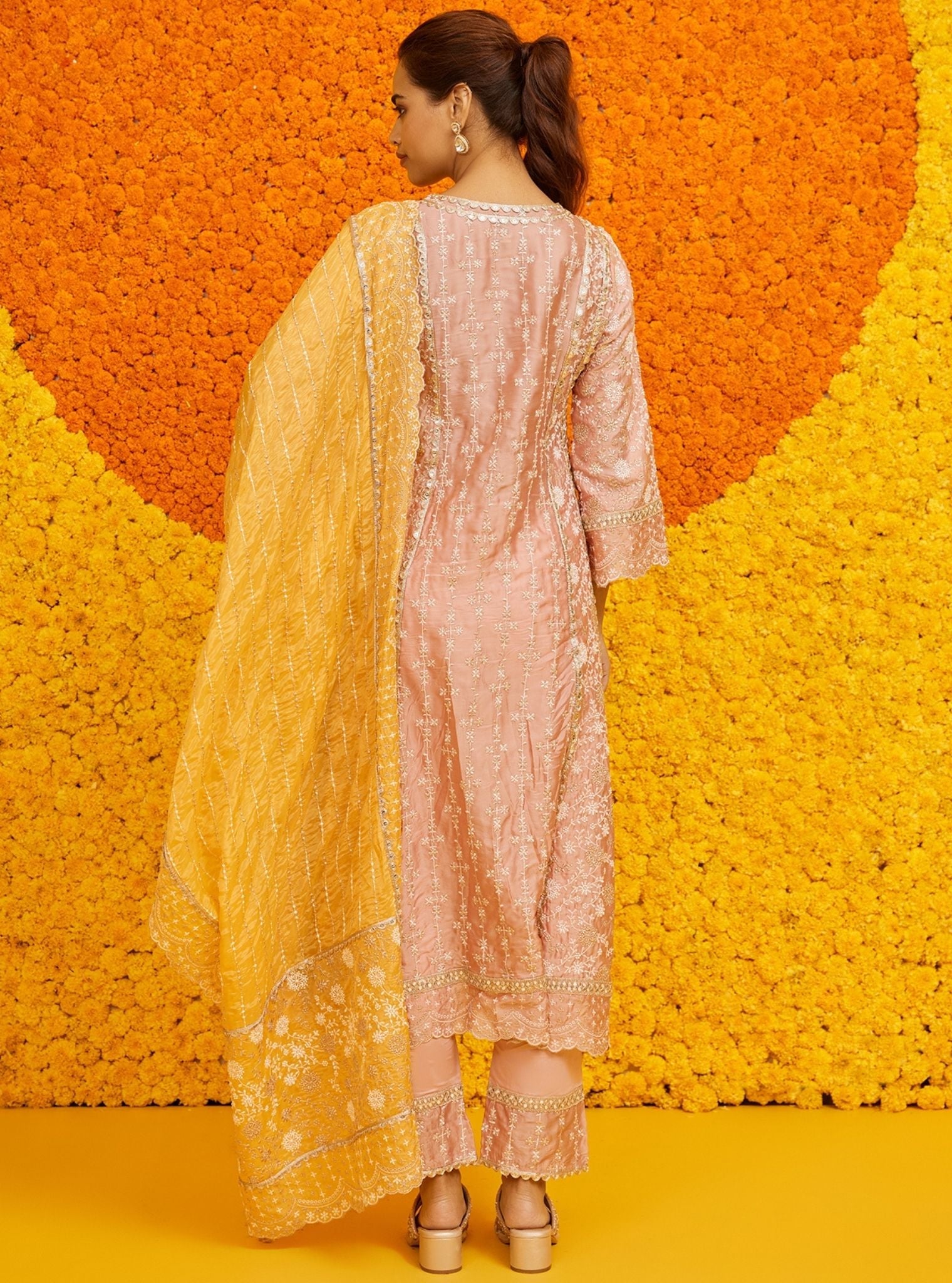 Mulmul HO Silk Saathiya Yellow Dupatta