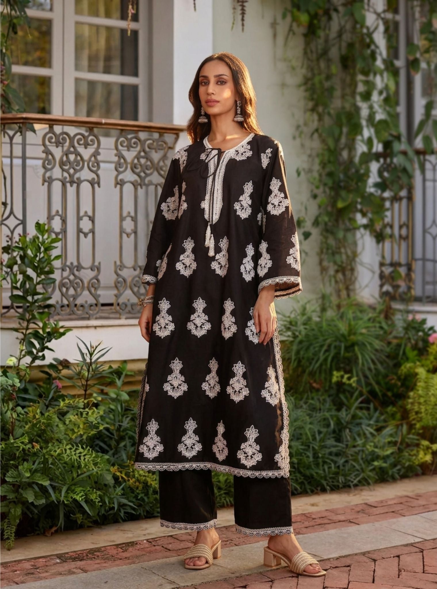 Rimi Supima Cotton Black Kurta Set