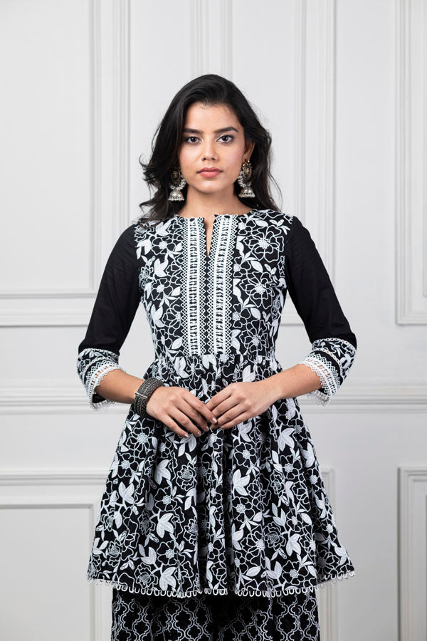 Magnolia Black Kurta with Sharara Set