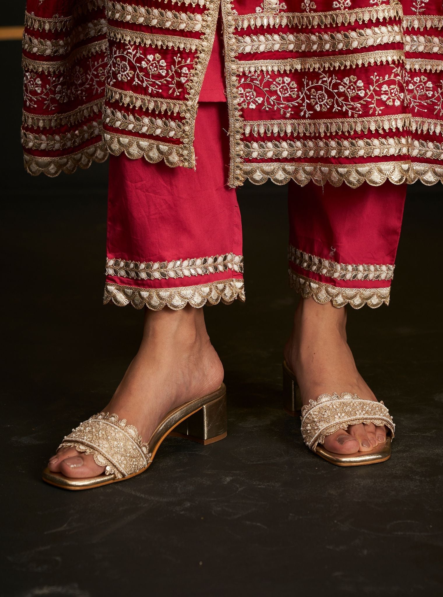 Kshipra Gold Vegan Block Heel
