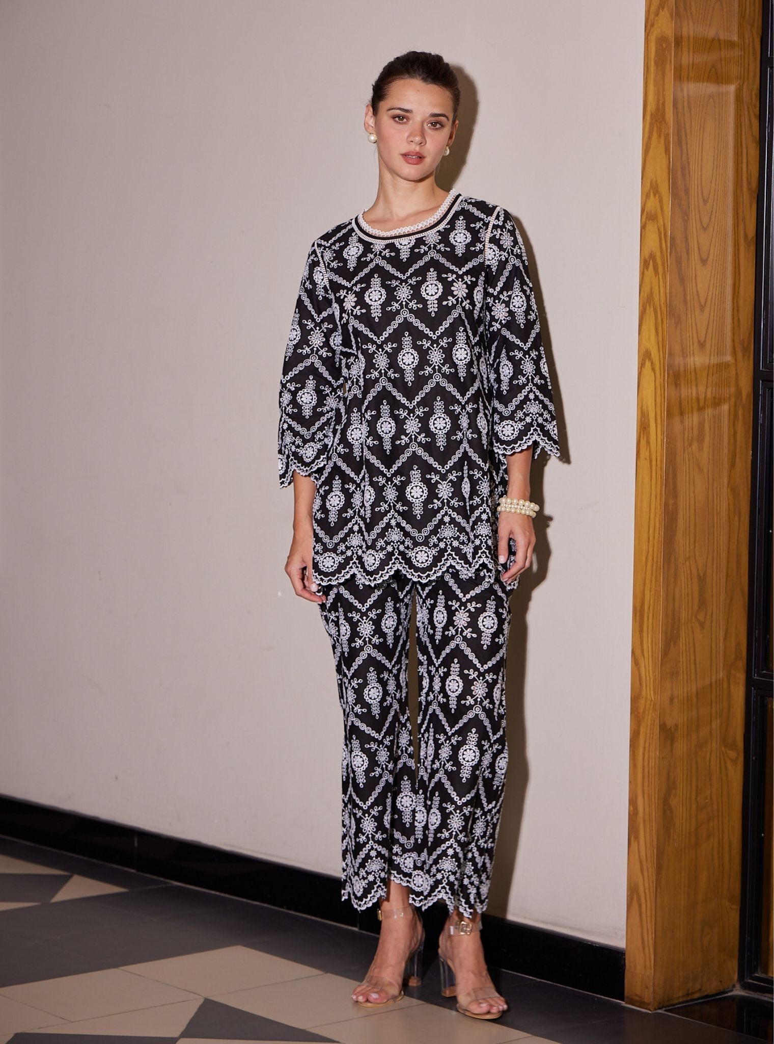 Evelyn Bell Bottom Black Pant