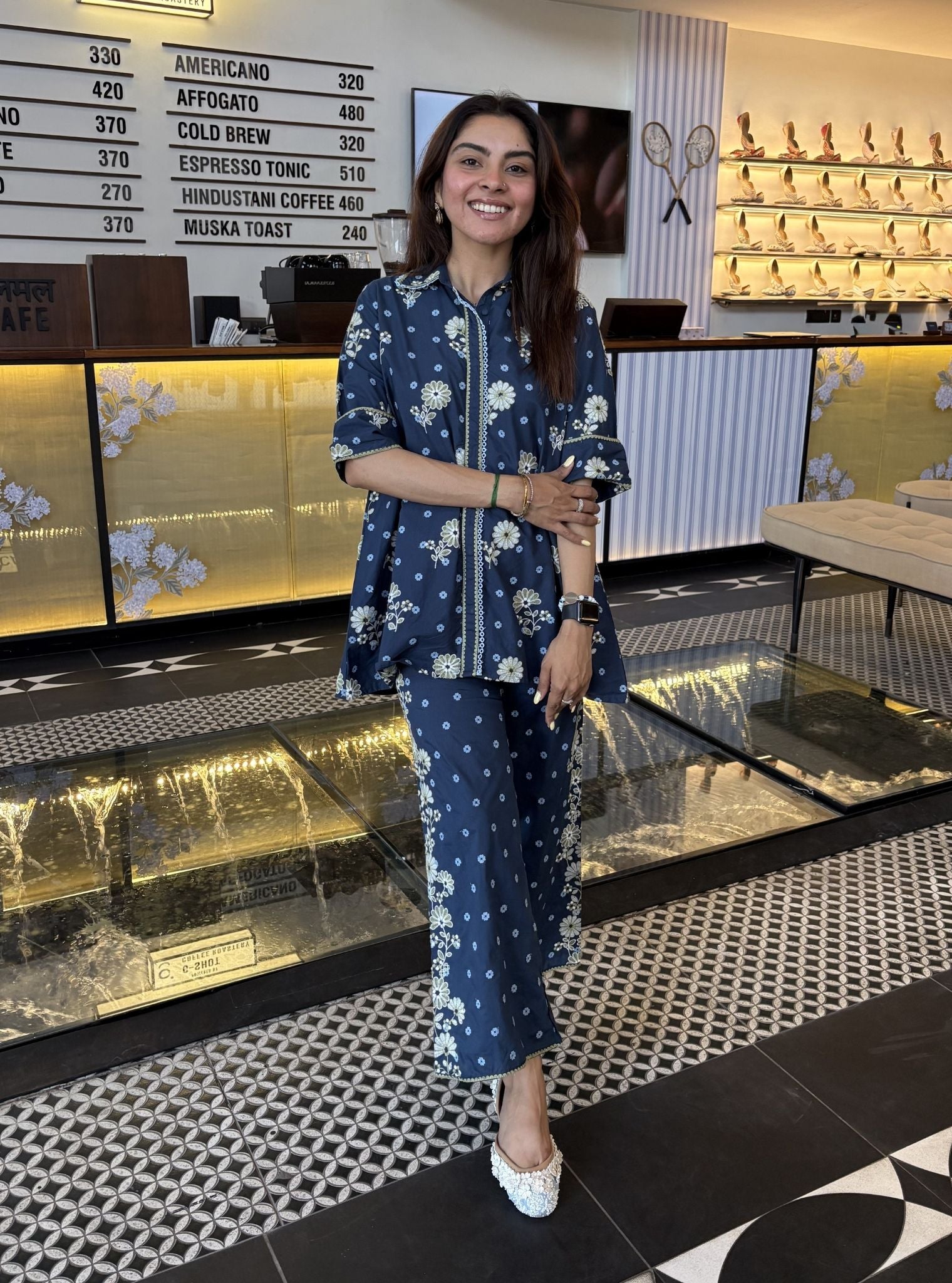 Aamrai Supima Cotton Navy Co-ord Set