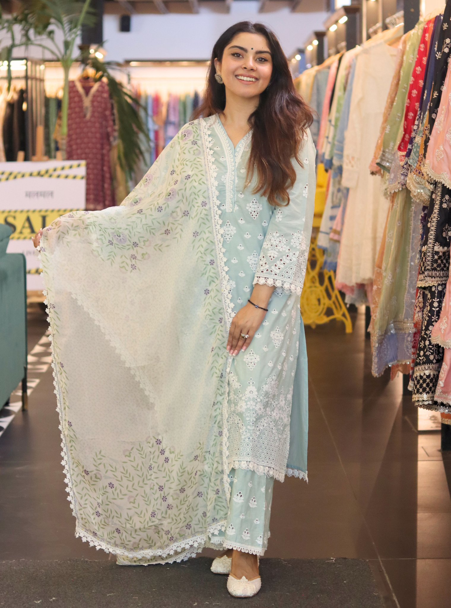 Peehu Supima Cotton Light Blue Kurta Set