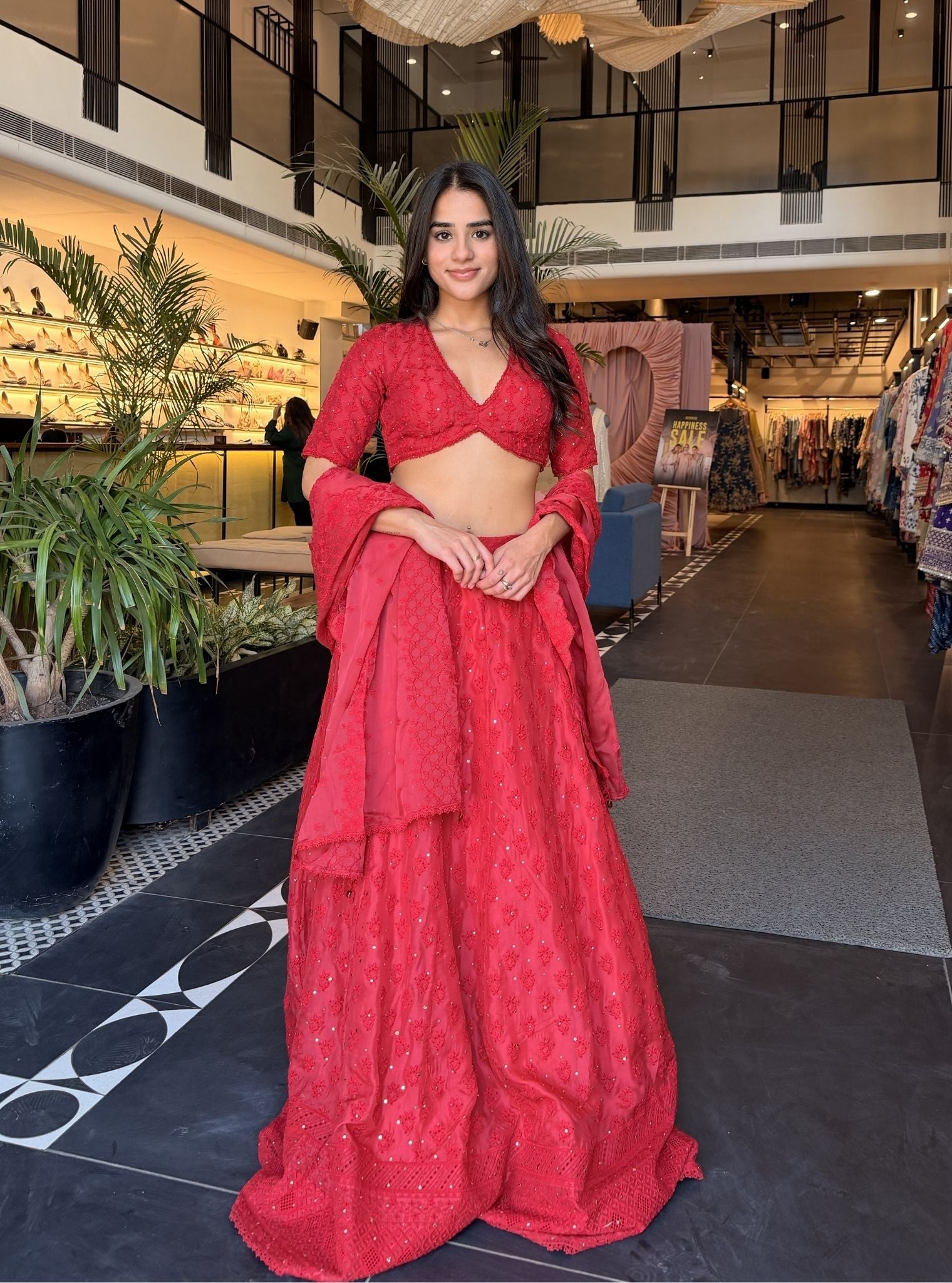 Kilol Organza Red Lehenga Set
