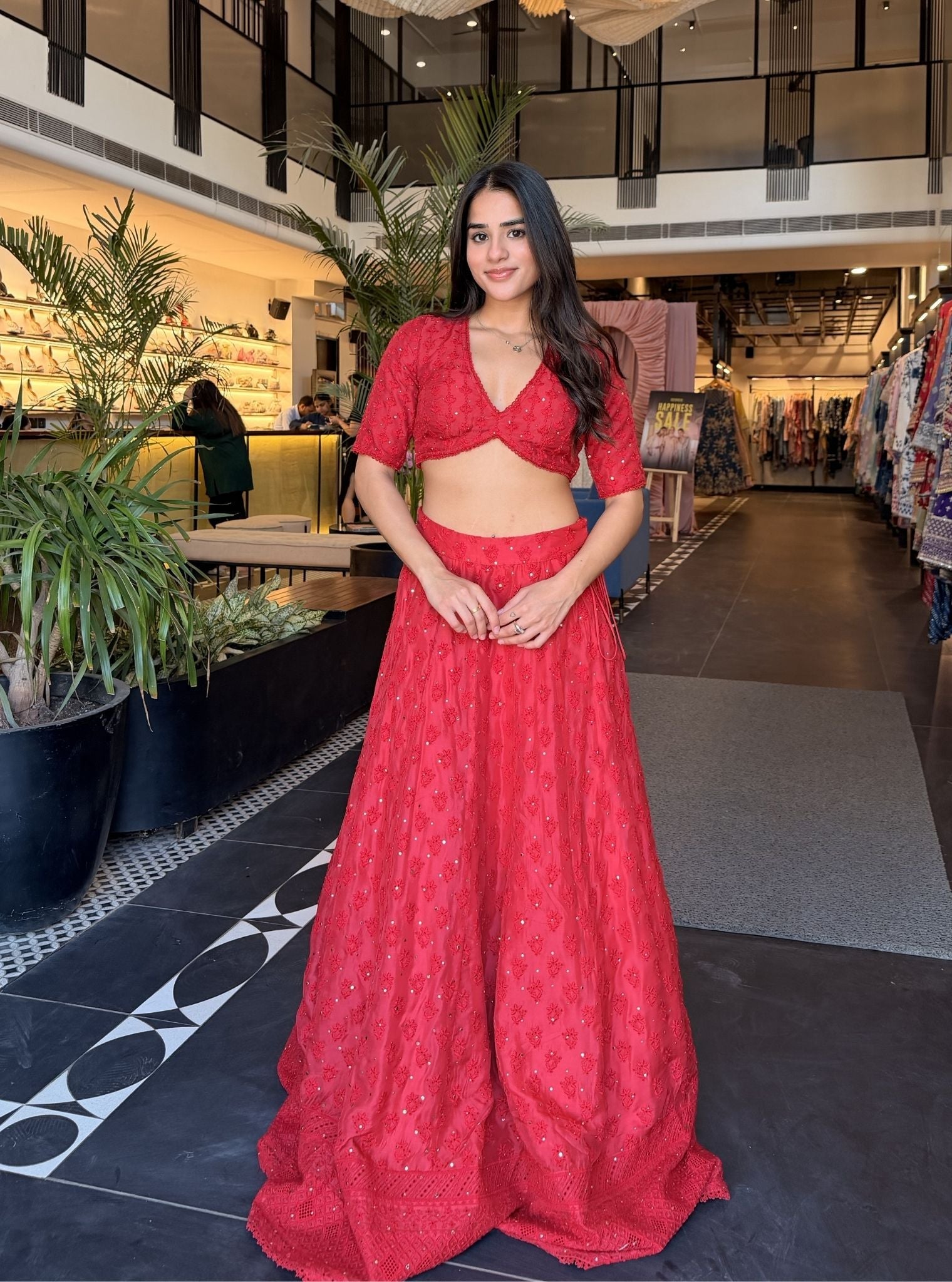 Kilol Organza Red Lehenga Set