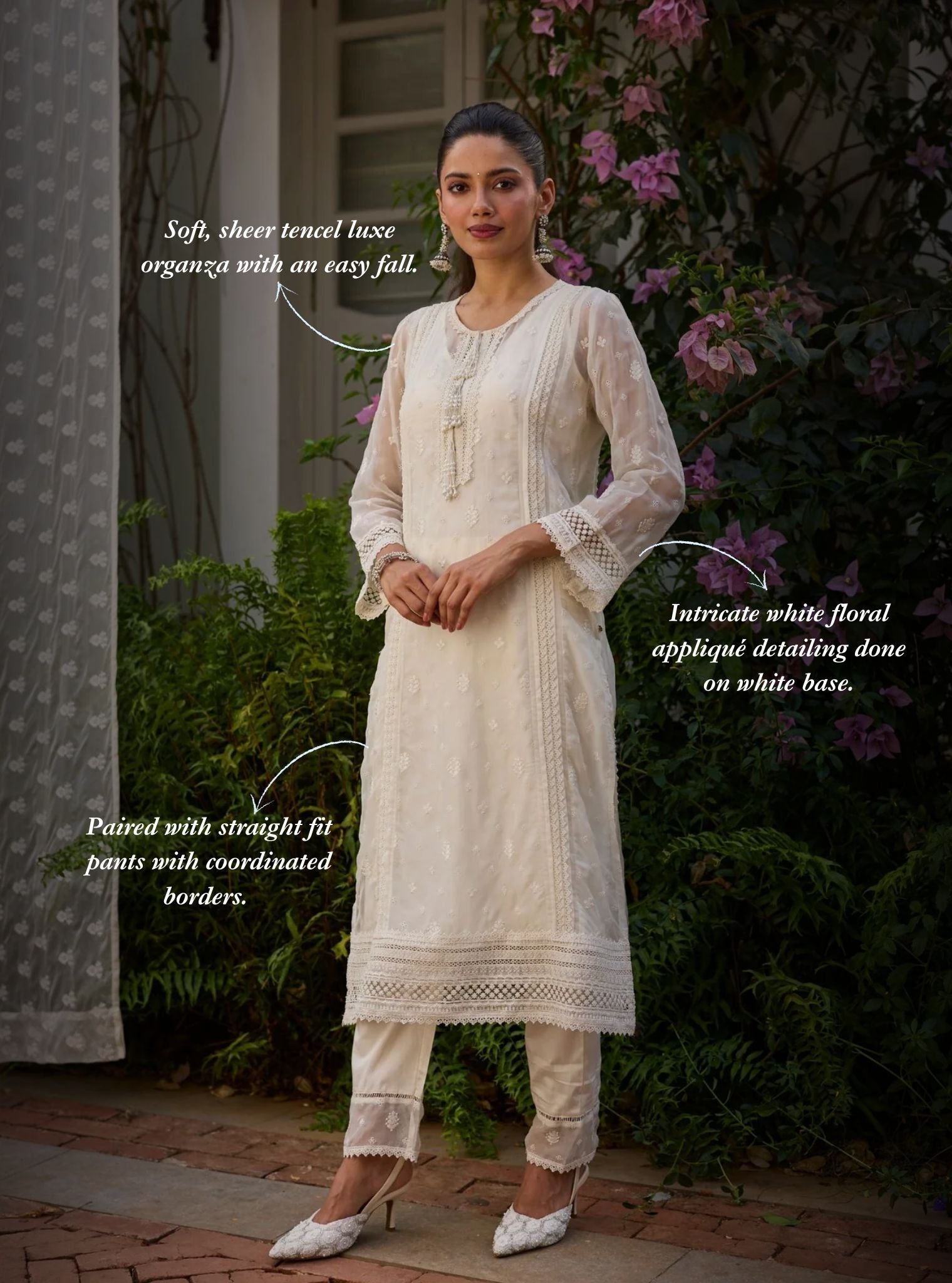 Koko Organza Off White Kurta Set