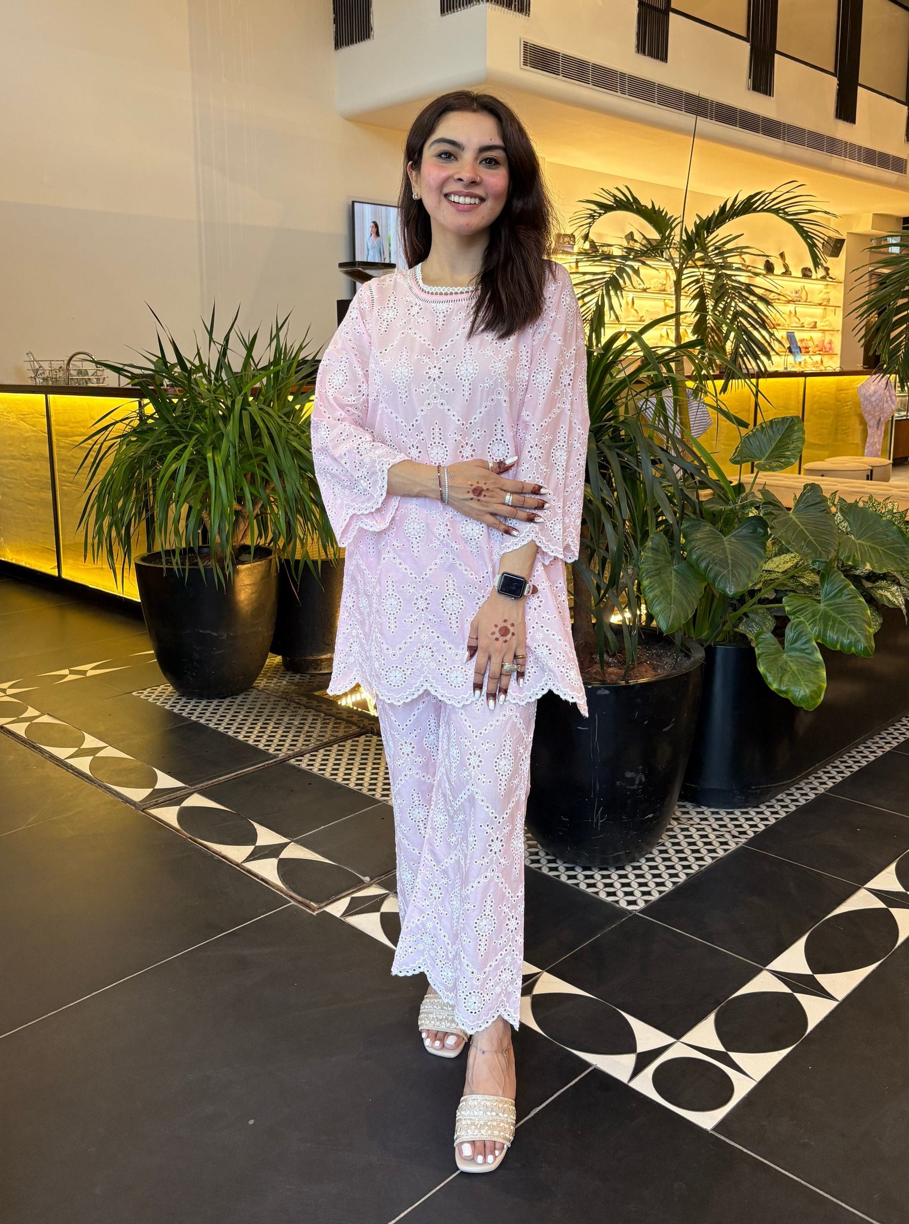Evelyn Cotton Pink Co-ord Set