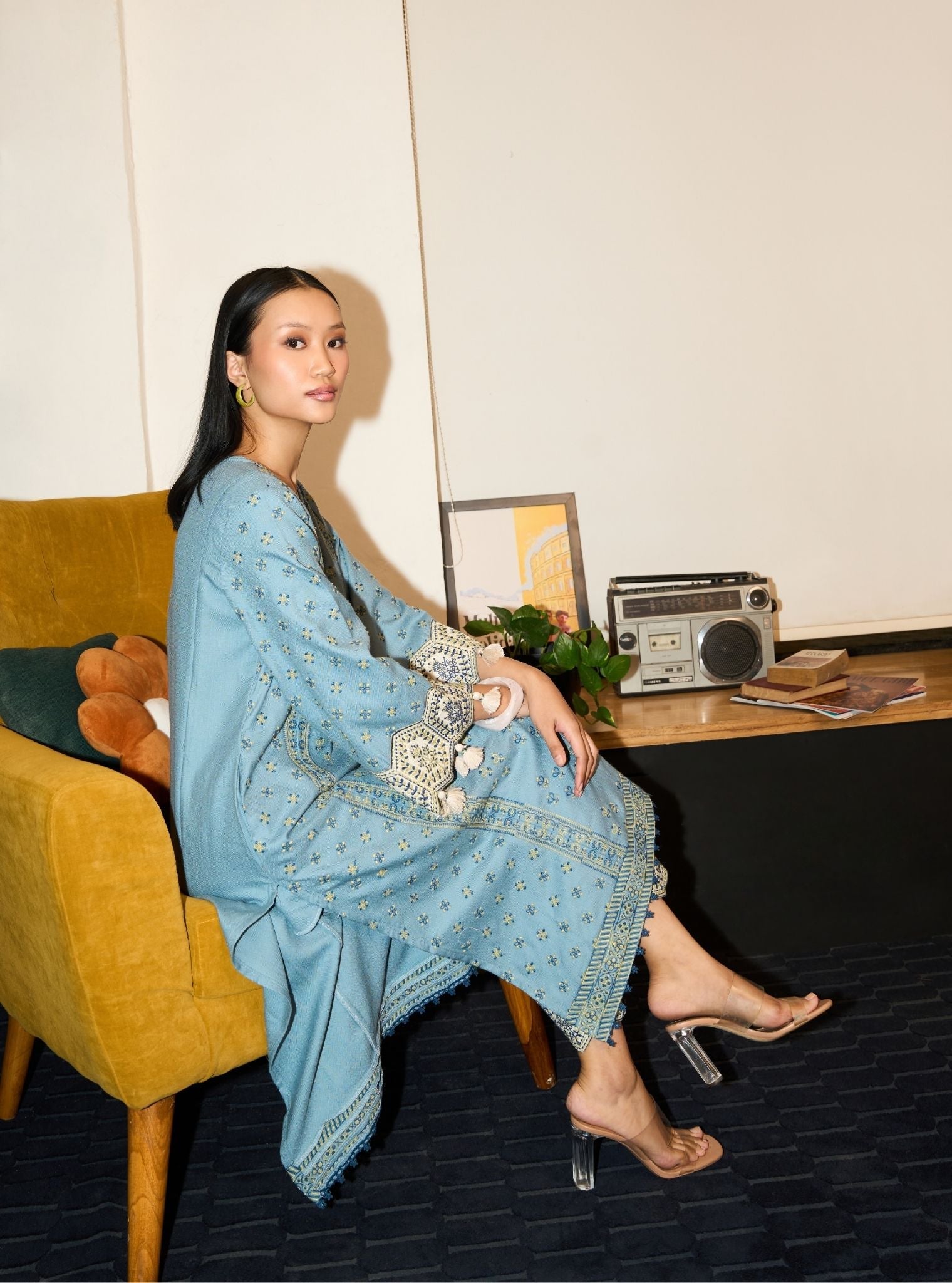 Tessa Wool Light Blue Kurta Set