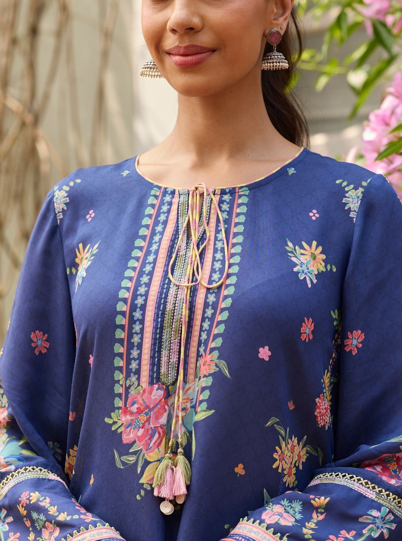 Enaara Lawn Navy Kurta Set