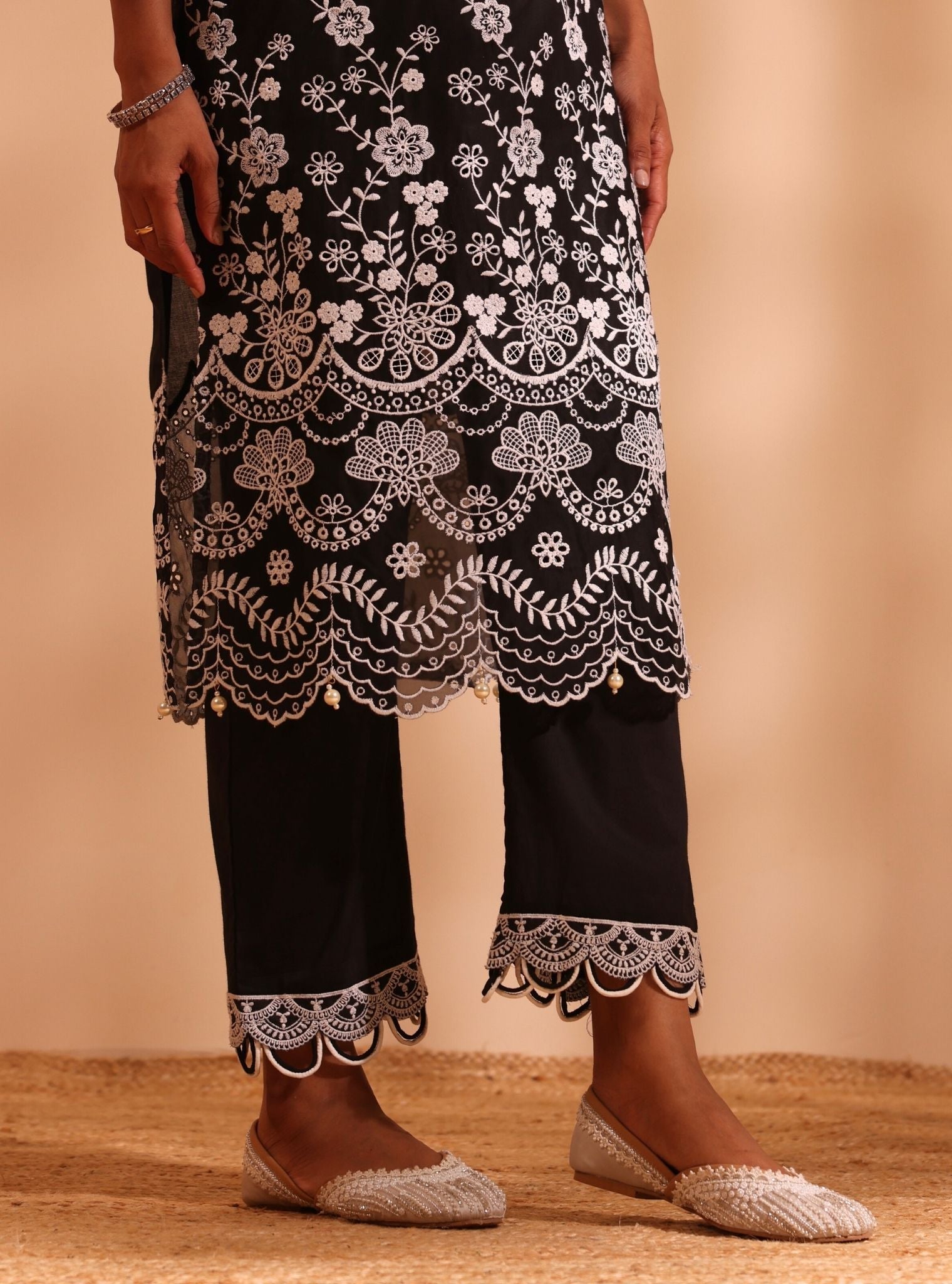 Suma Supima Cotton Black Kurta With Ilya Pant
