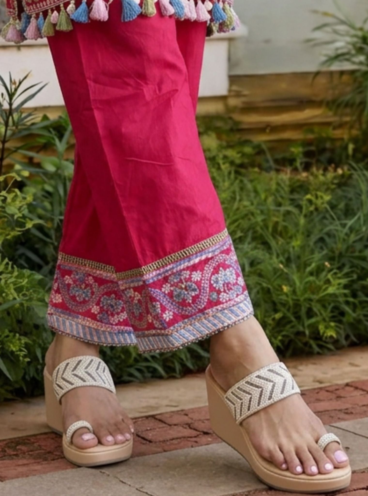 Amoli Supima Cotton Fuschia Kurta Set