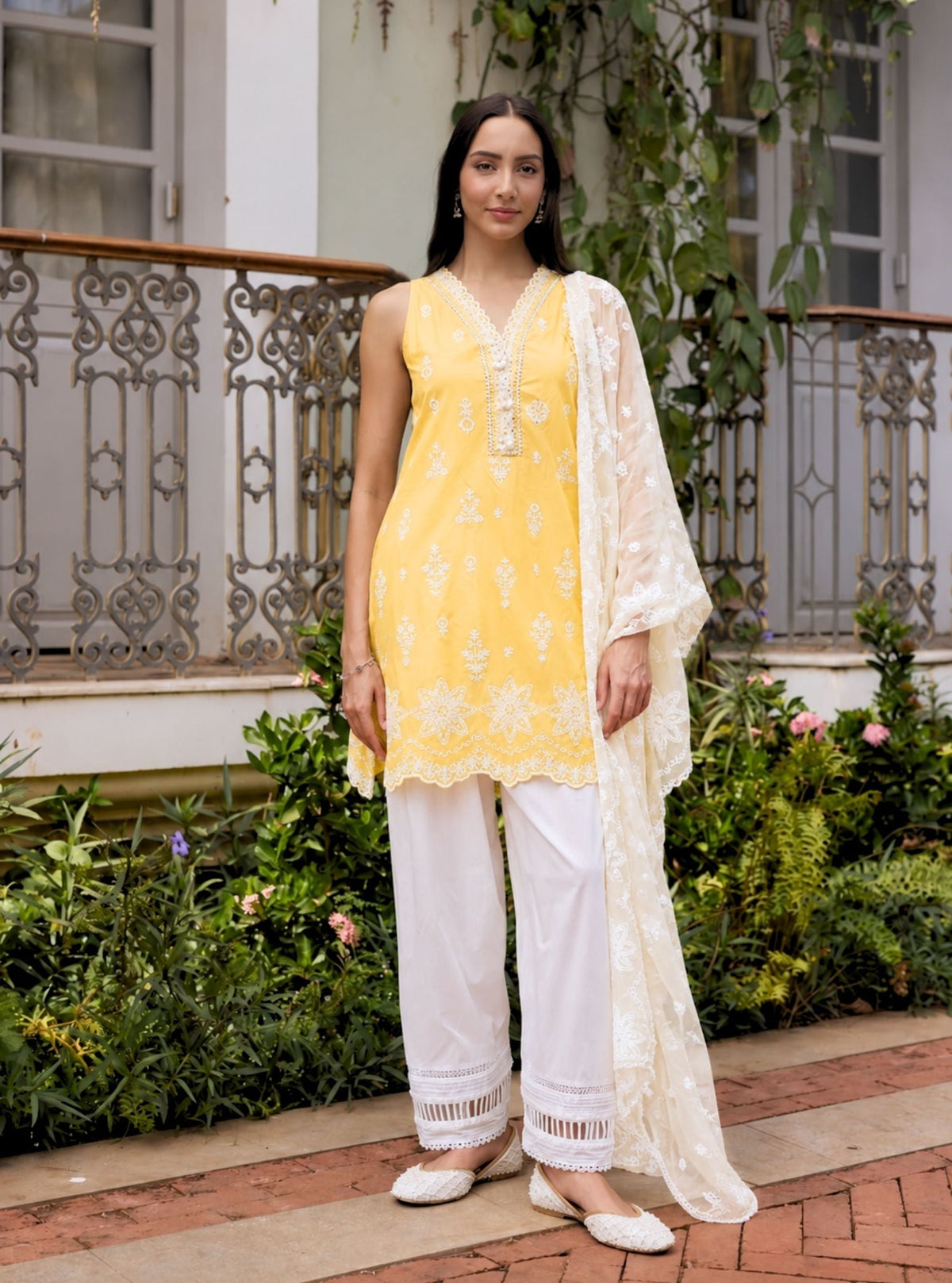 Zoa Supima Cotton Yellow Kurta Set