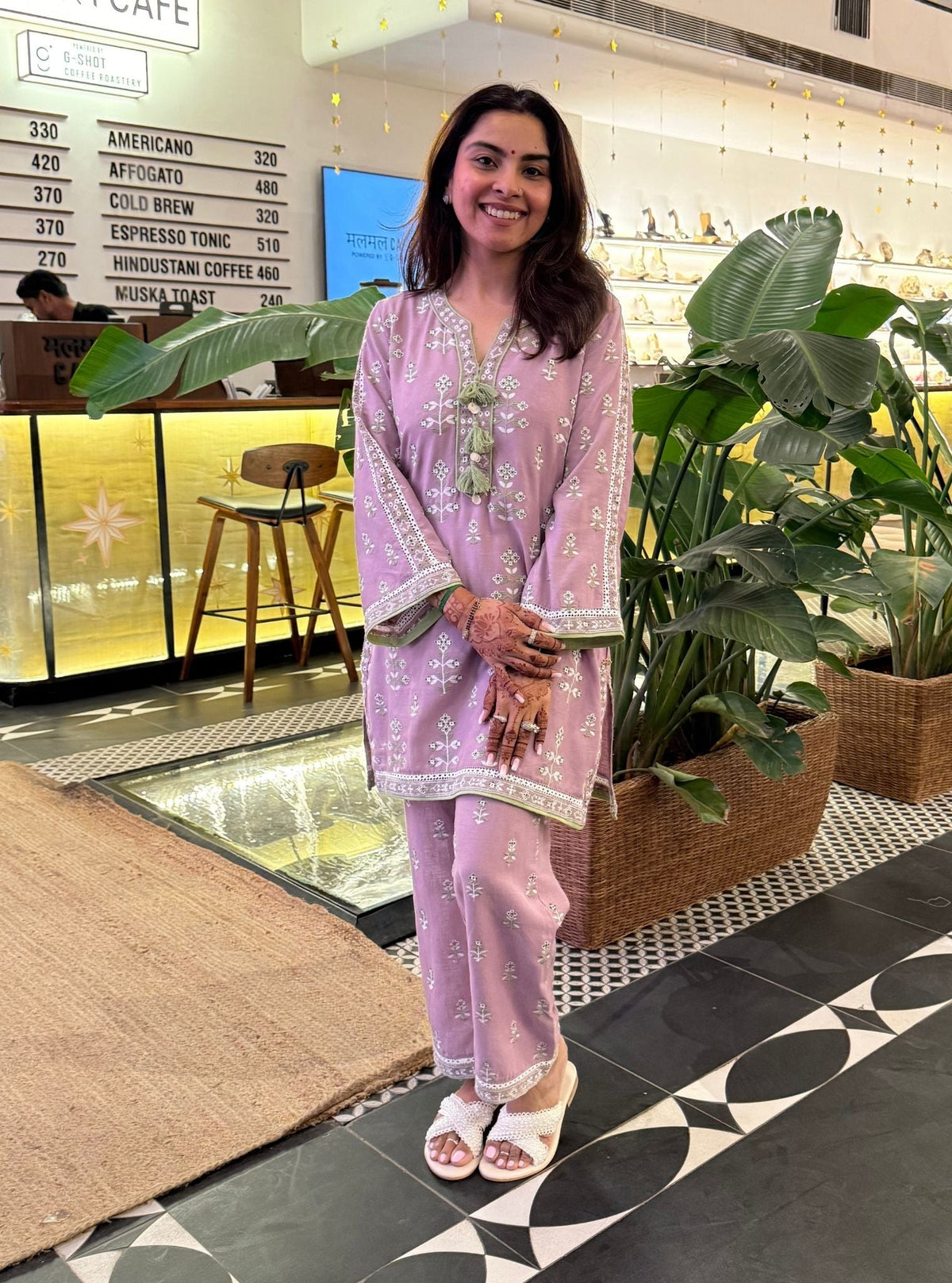 Zano Linen Lilac Kurta Set