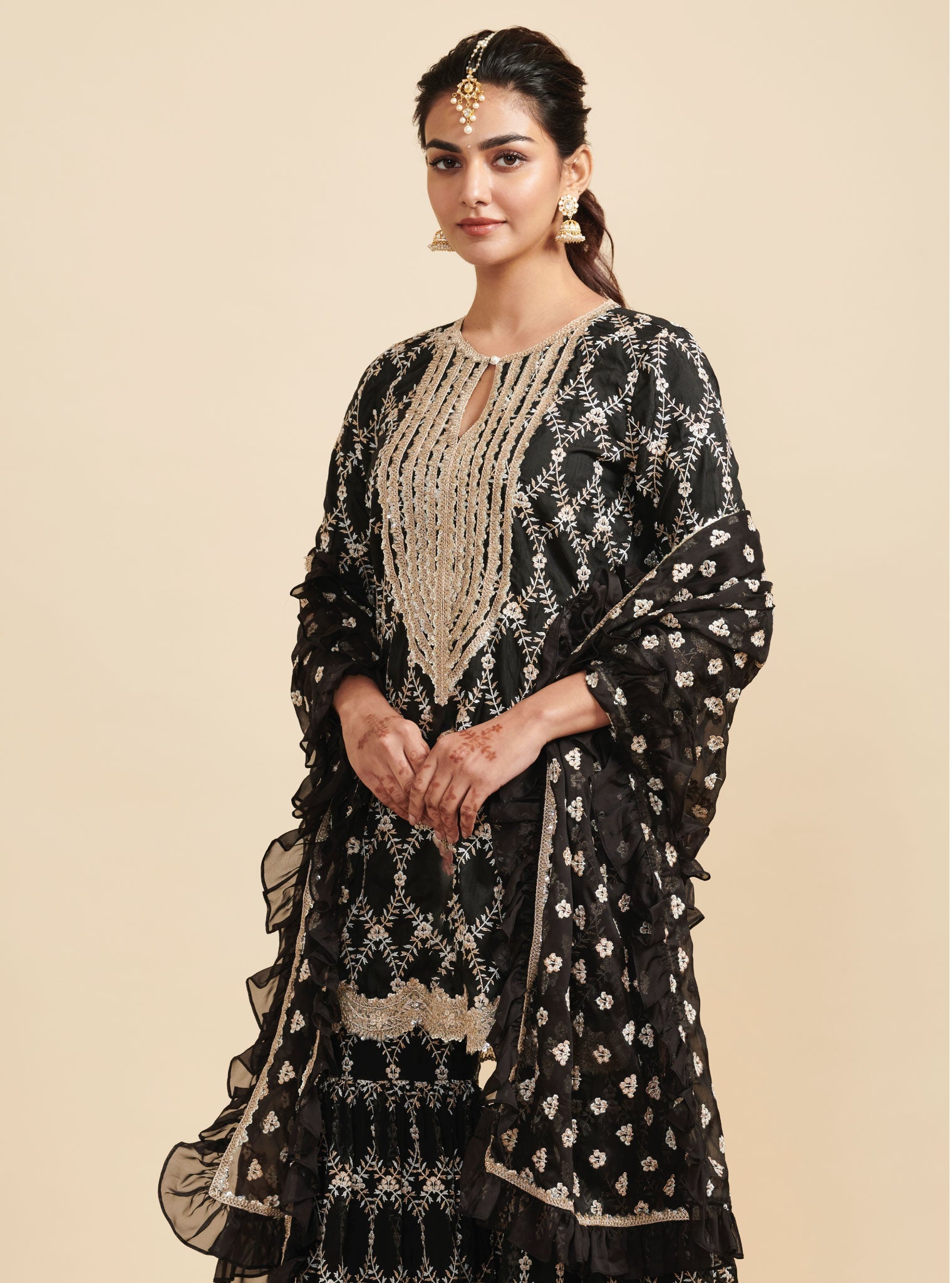 Mulmul Kajra Black Dupatta