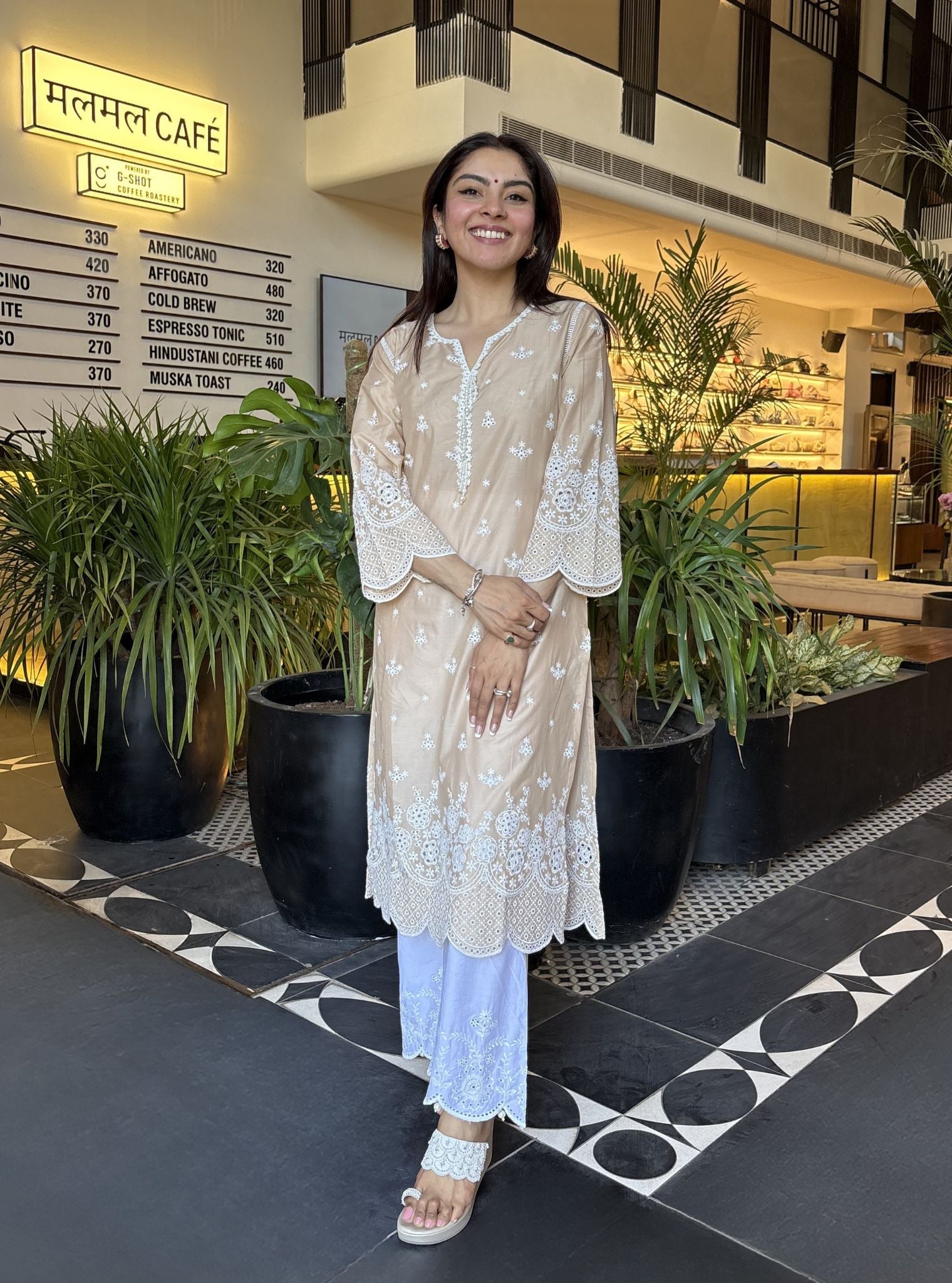 Dhaagey Supima Cotton Beige Kurta Set