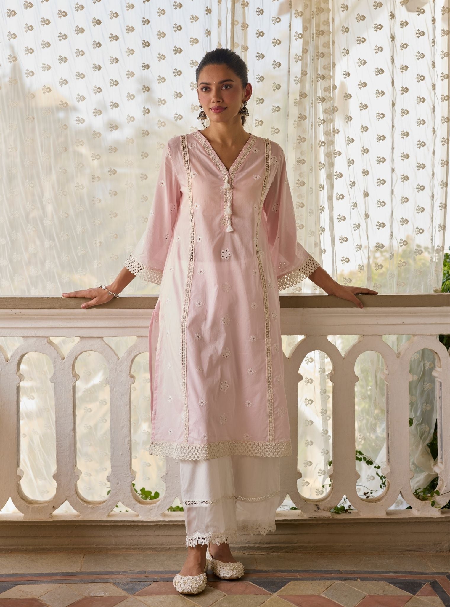 Etasha Supima Cotton Pink Kurta Set
