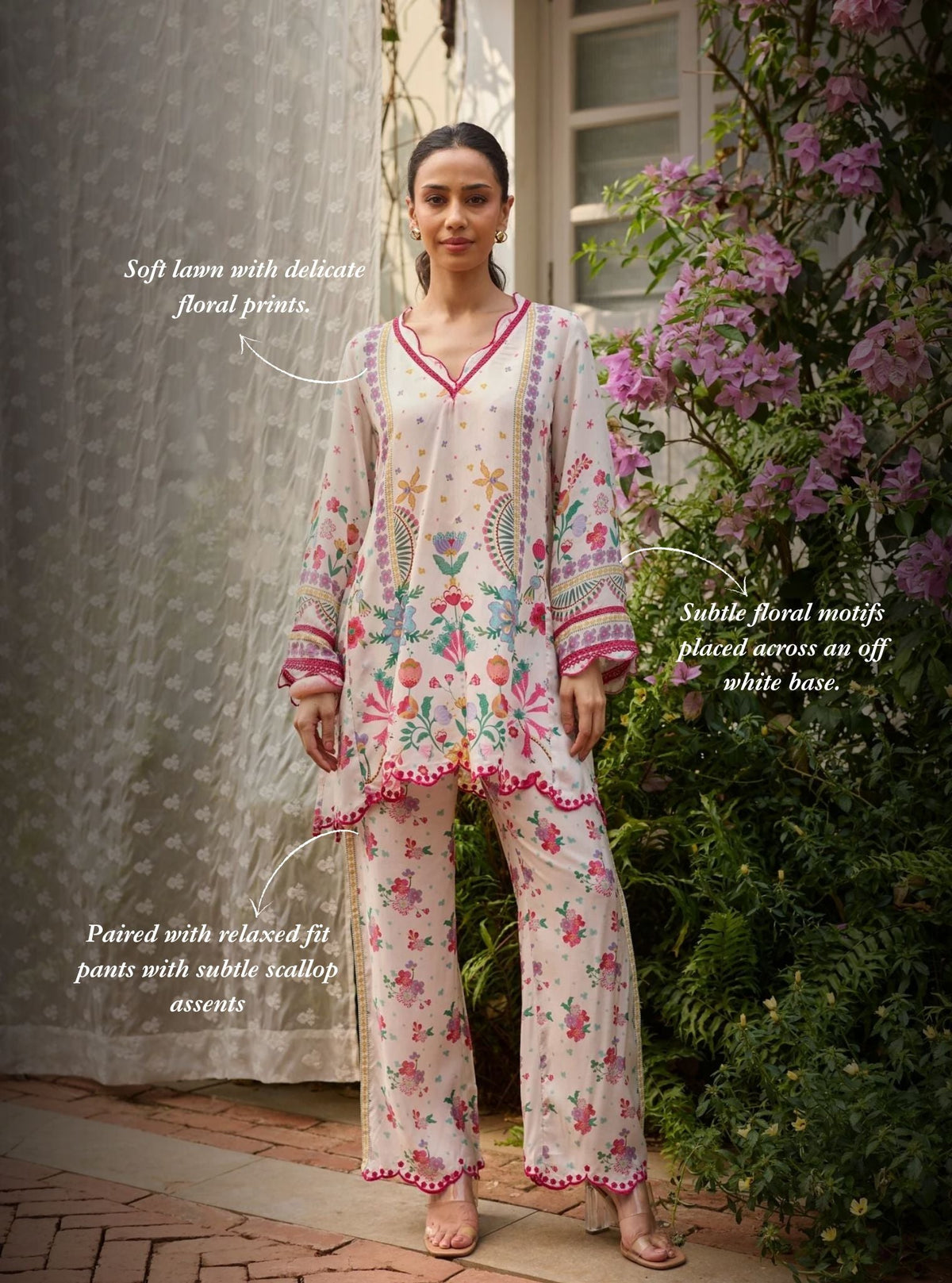 Easha Lawn Off White Co-ord Set