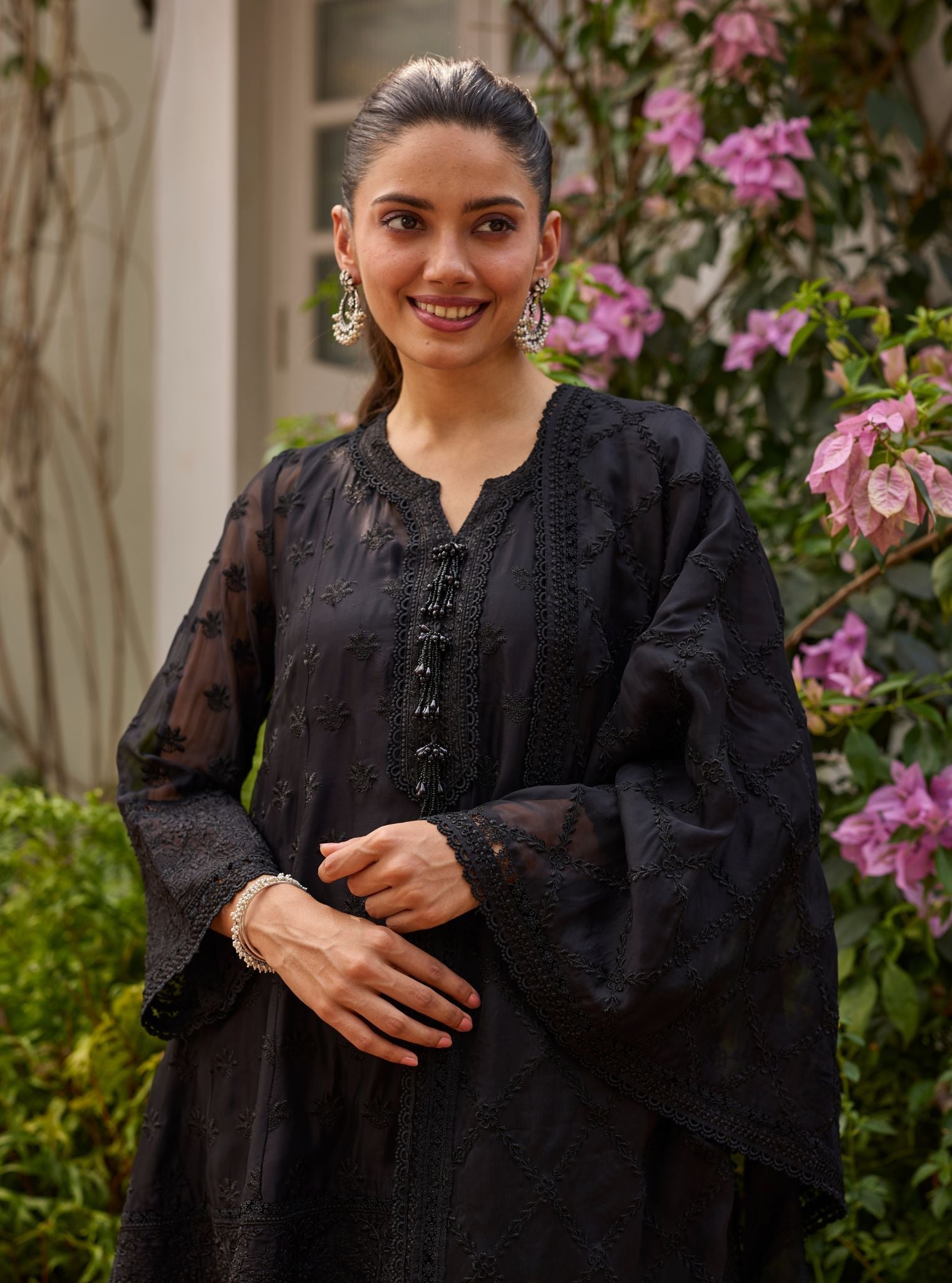 Taroa Organza Black Kurta Set