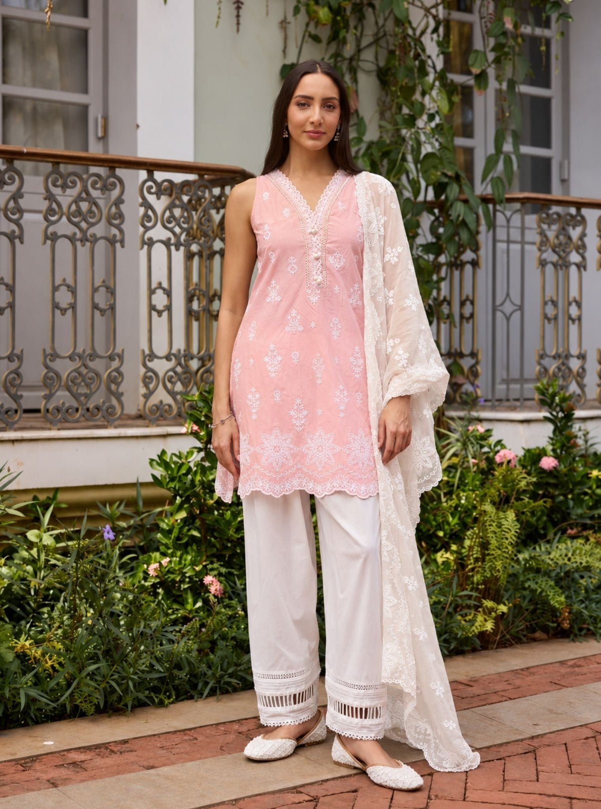 Zoa Supima Cotton Pink Kurta Set