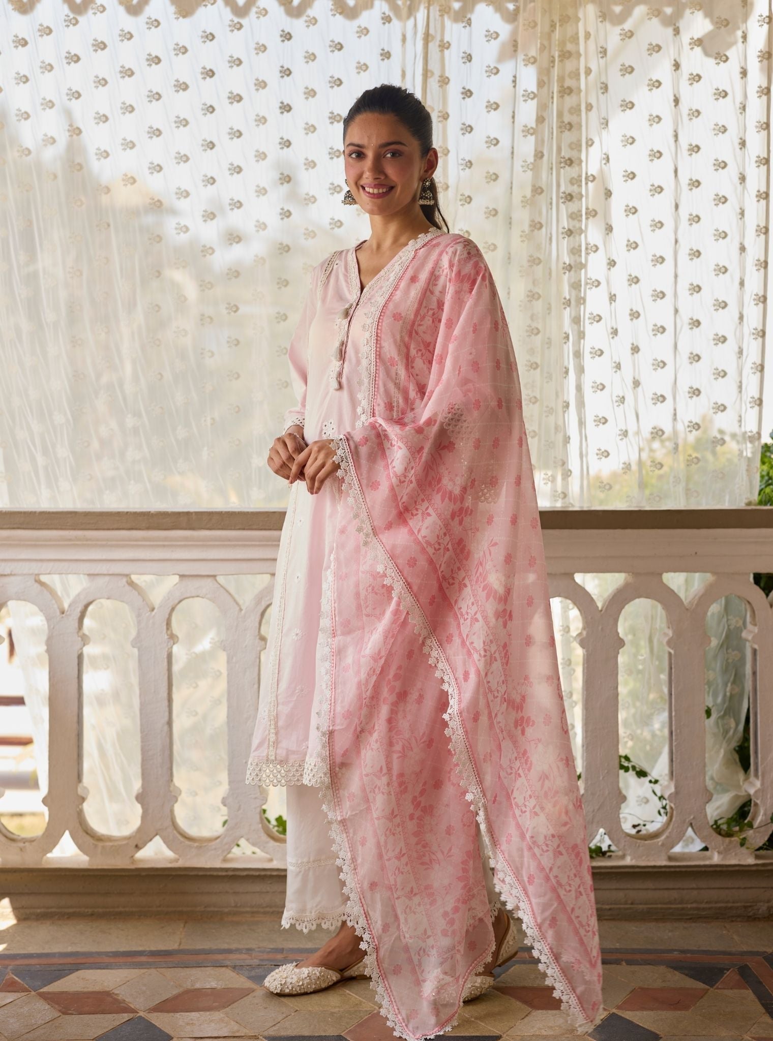 Etasha Supima Cotton Pink Kurta Set