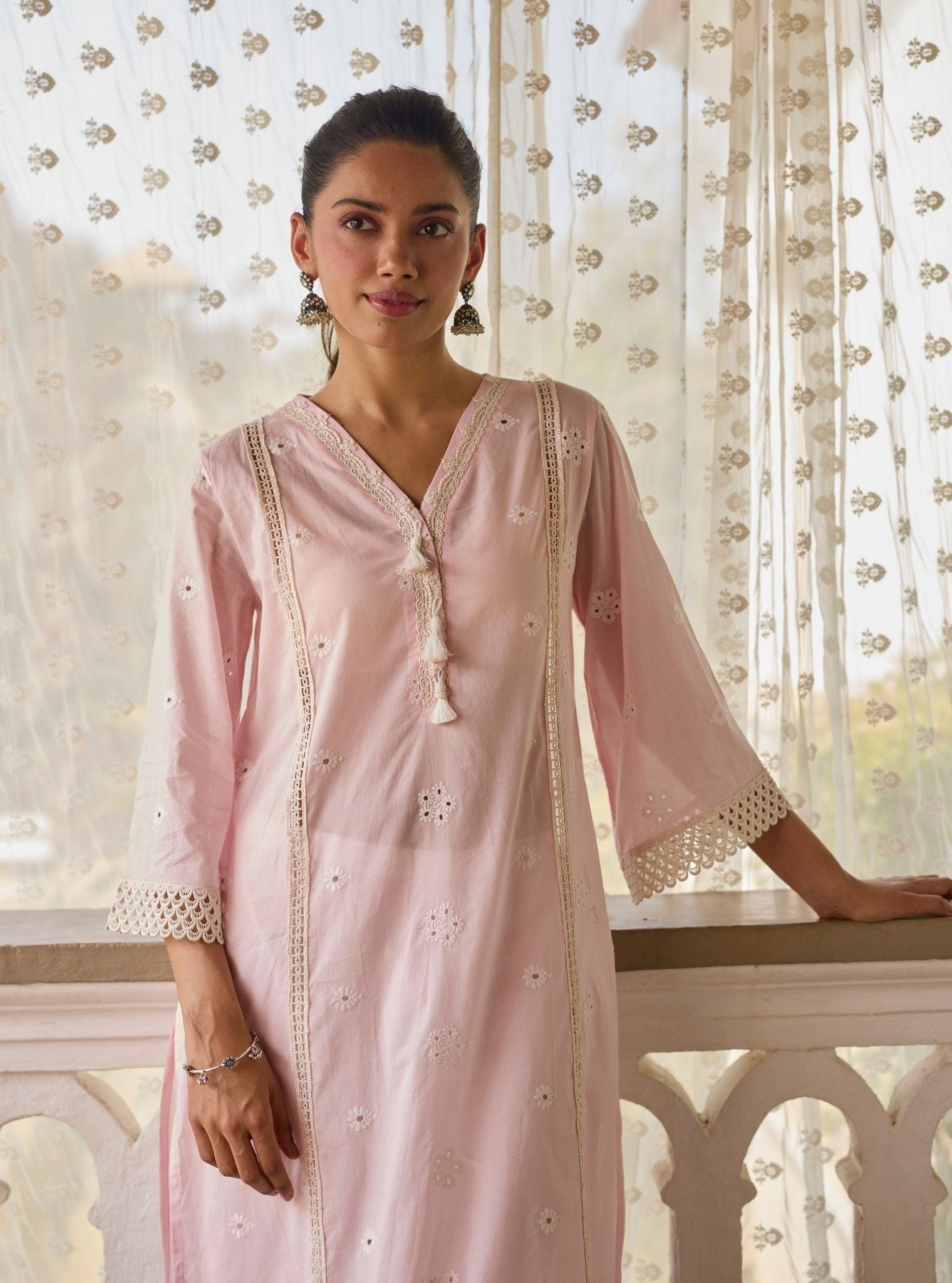 Etasha Supima Cotton Pink Kurta Set