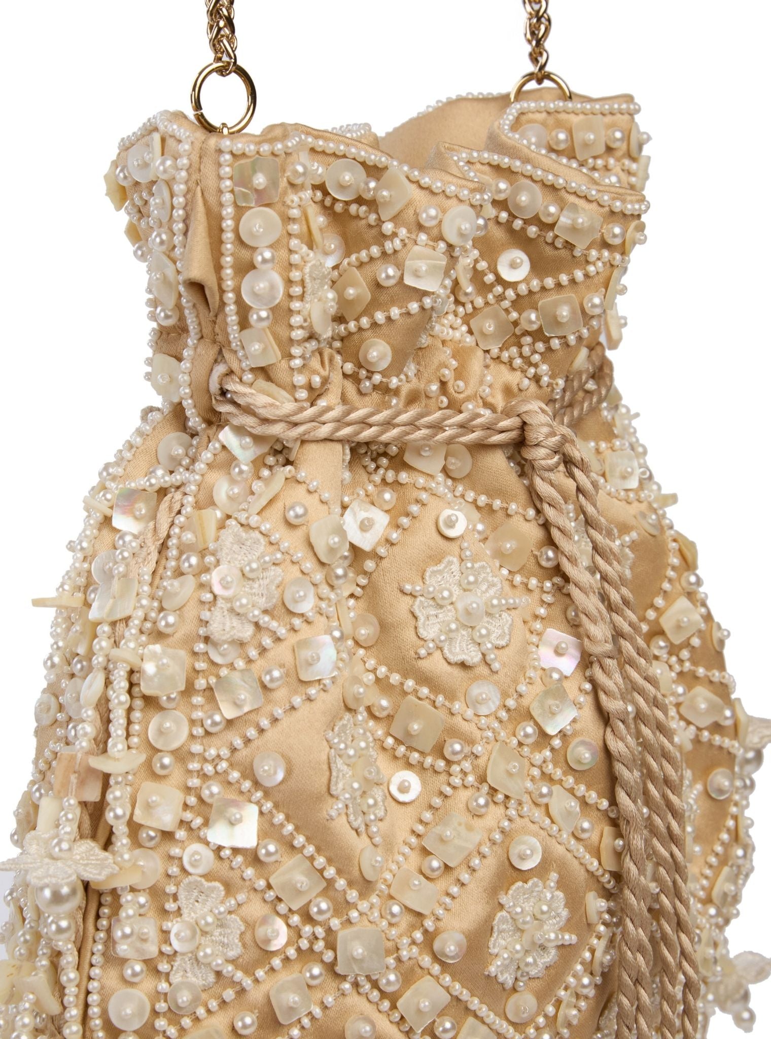 Blooming Dale Light Gold Potli Bag