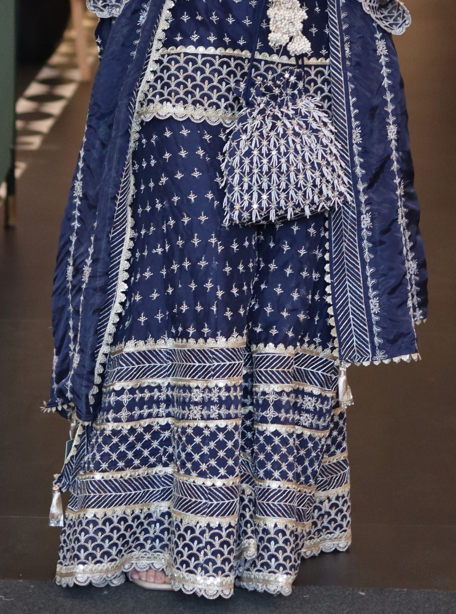 Sangli Organza Navy Kurta Set