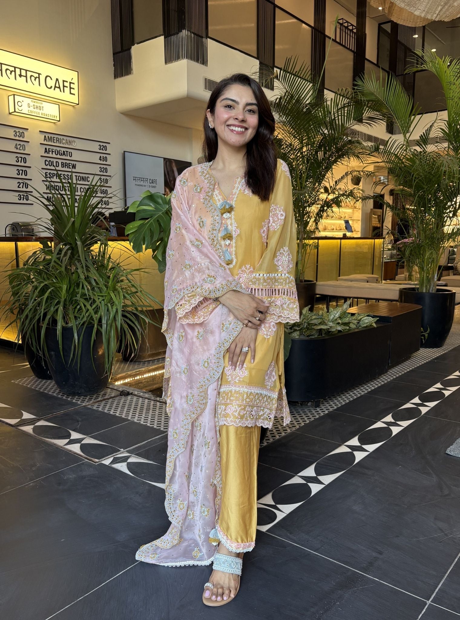 Suko Organza Yellow Kurta Set