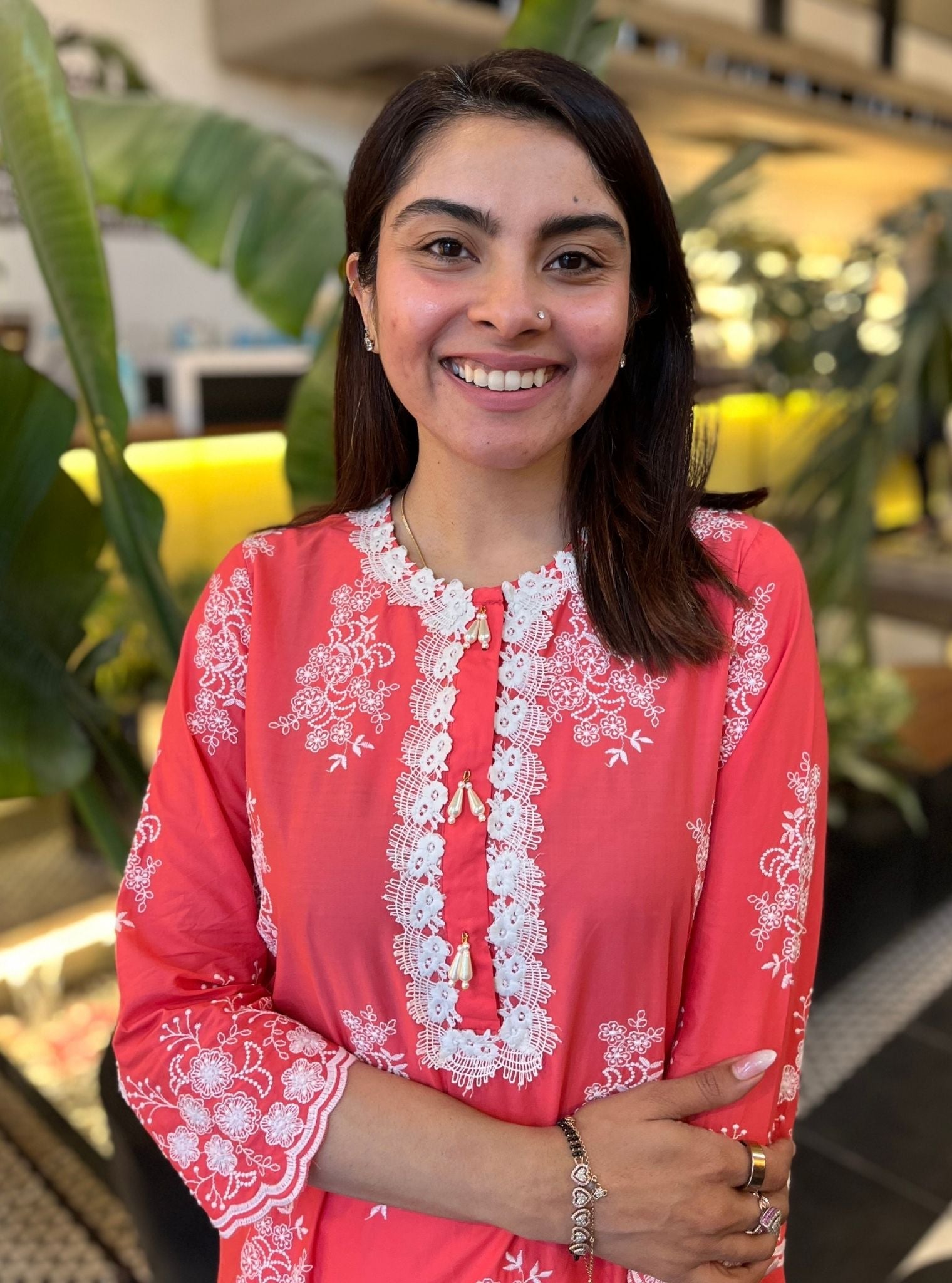 Perla Supima Cotton Fuschia Kurta With Fiza Pant