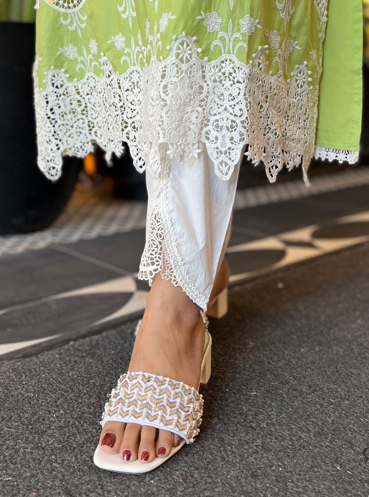 Paradise Supima Cotton Lime Kurta With Aashvi Pant