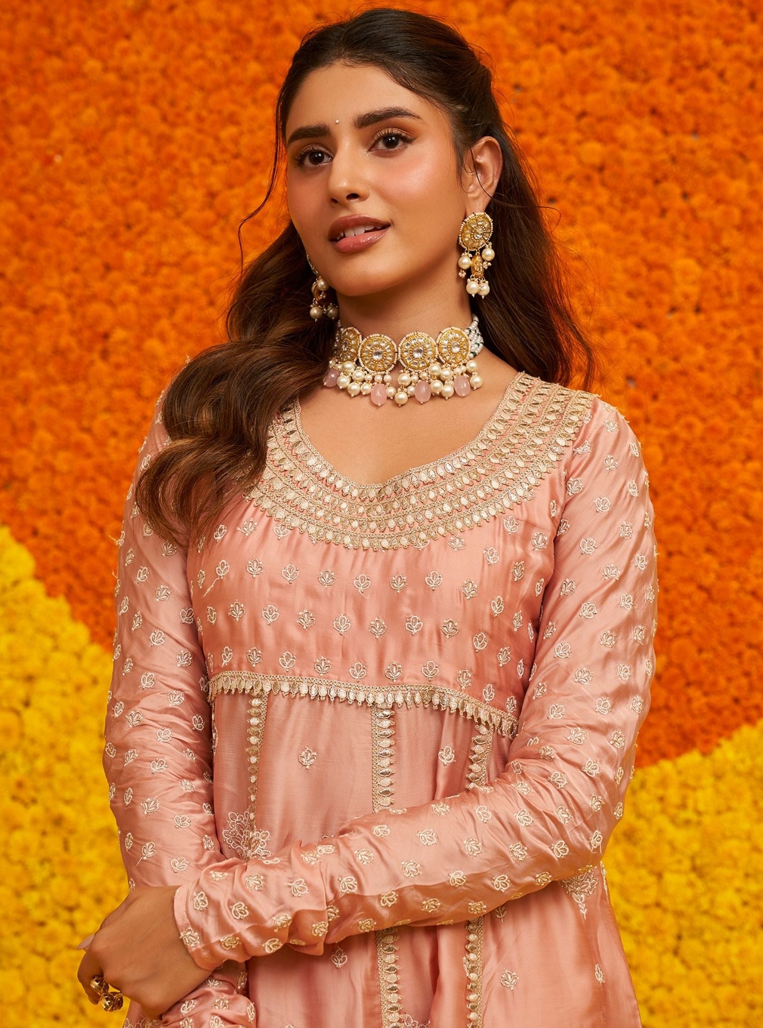 Palki Organza Satin Pink Pant