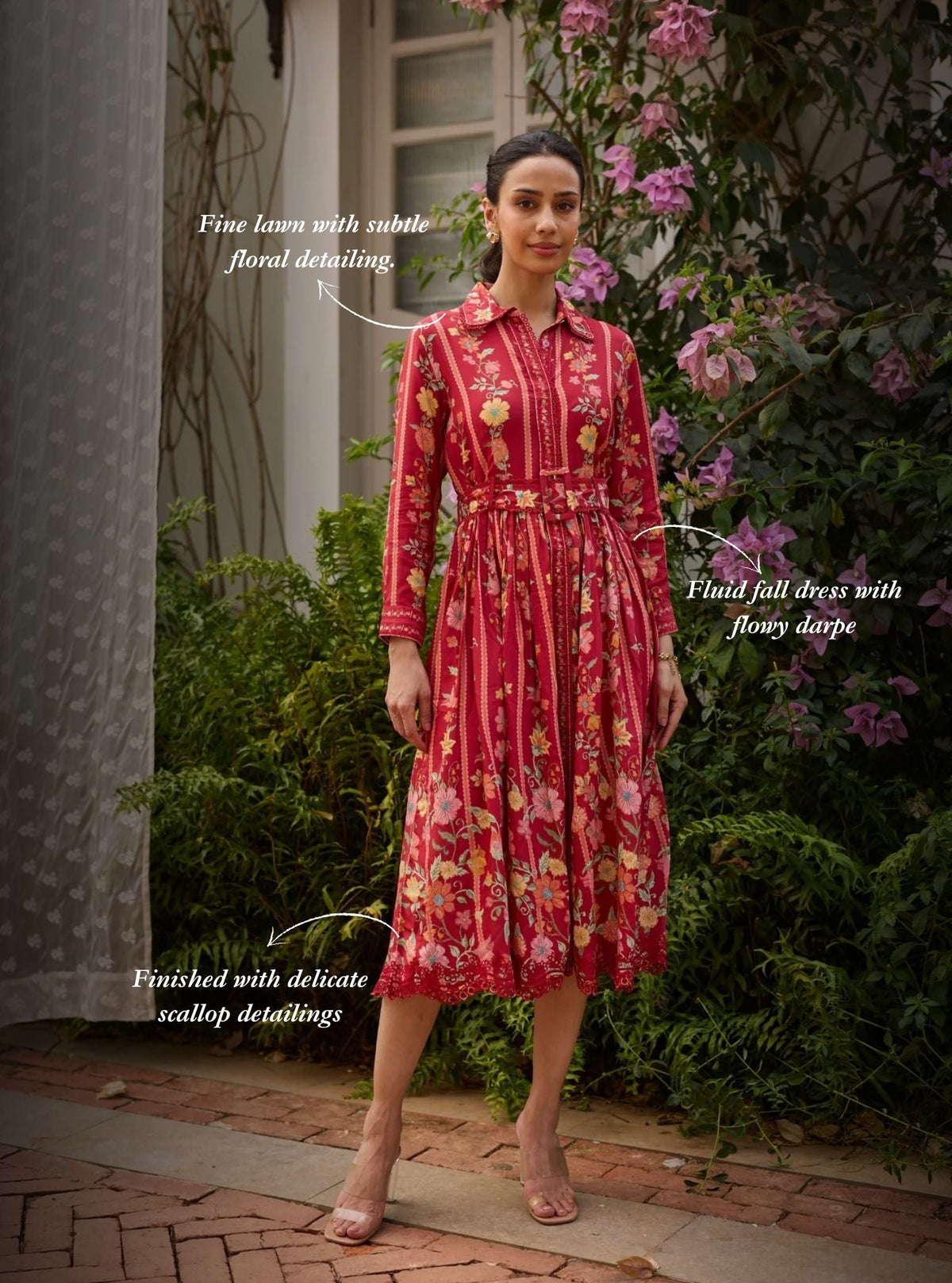 Taara Lawn Red Dress