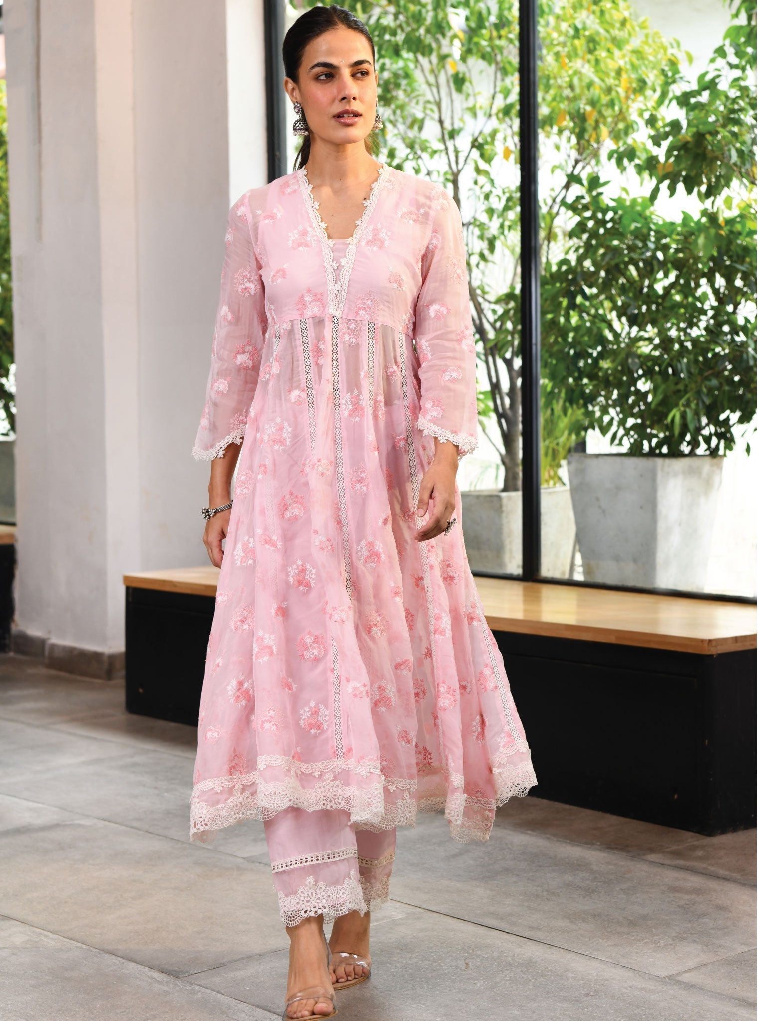 Mulmul Organza Stirling Anarkali Kurta