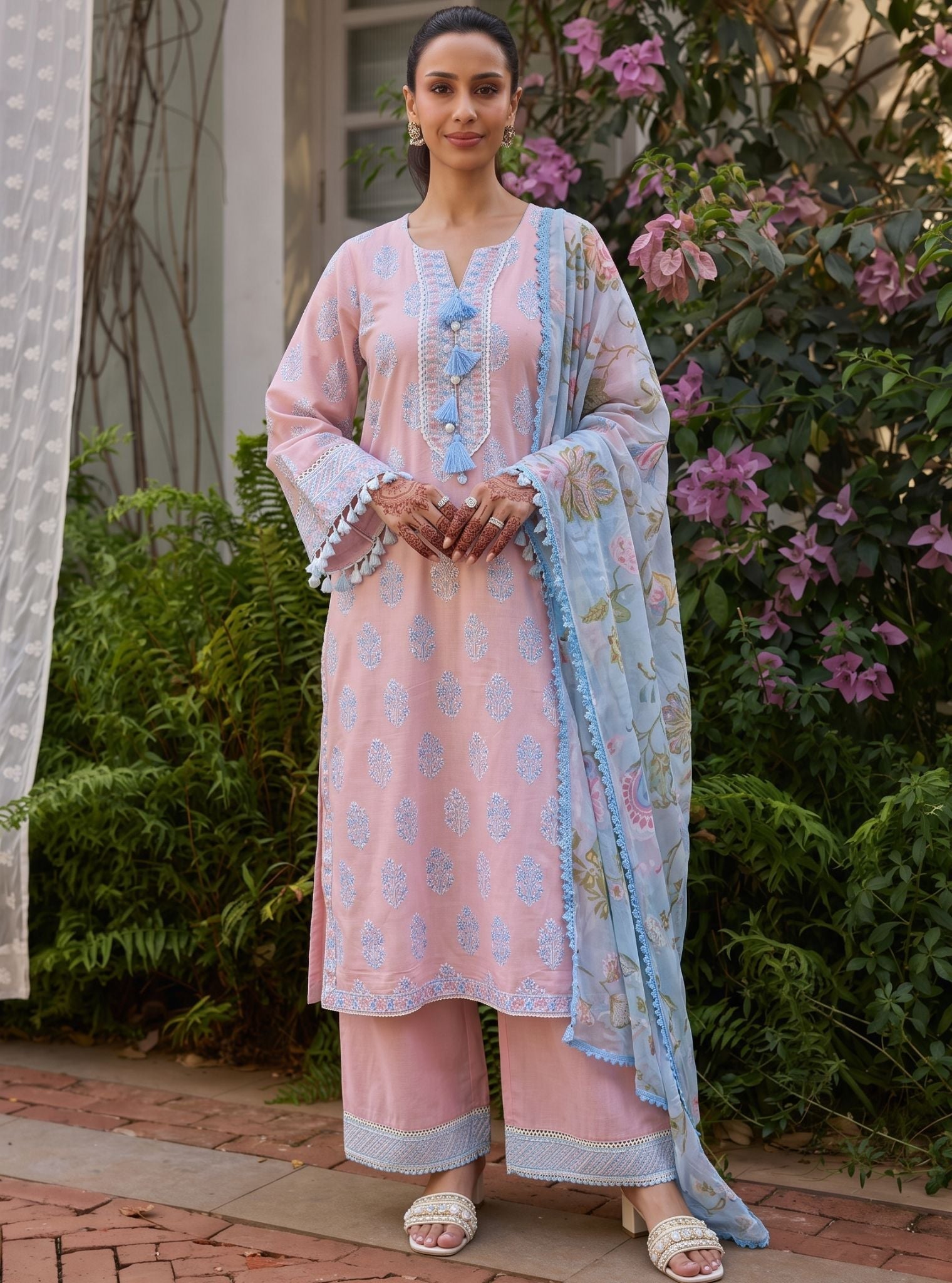Lume Linen Pink Kurta Set