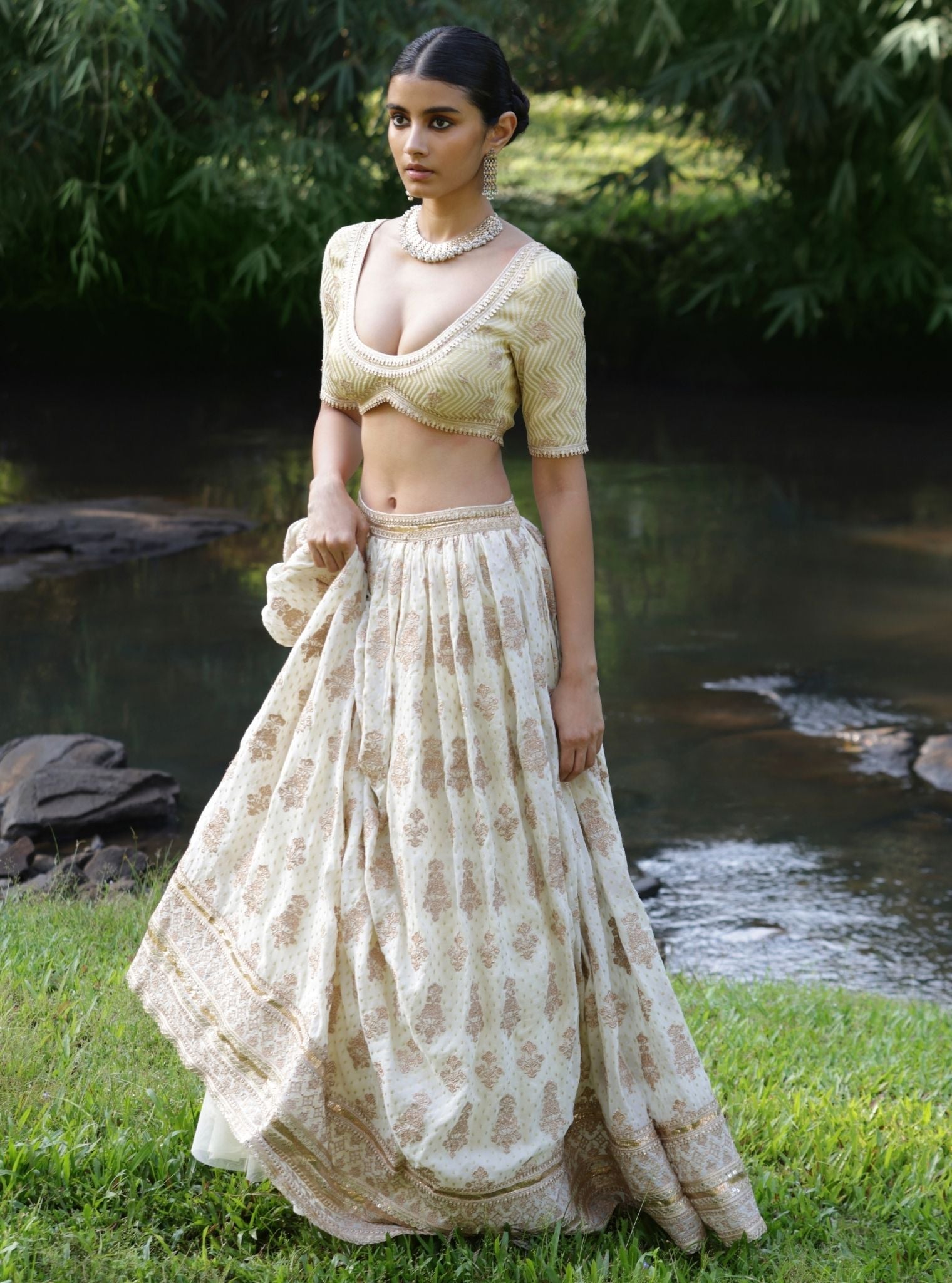 Mulmul Lurex Organza Rang Off White Dupatta