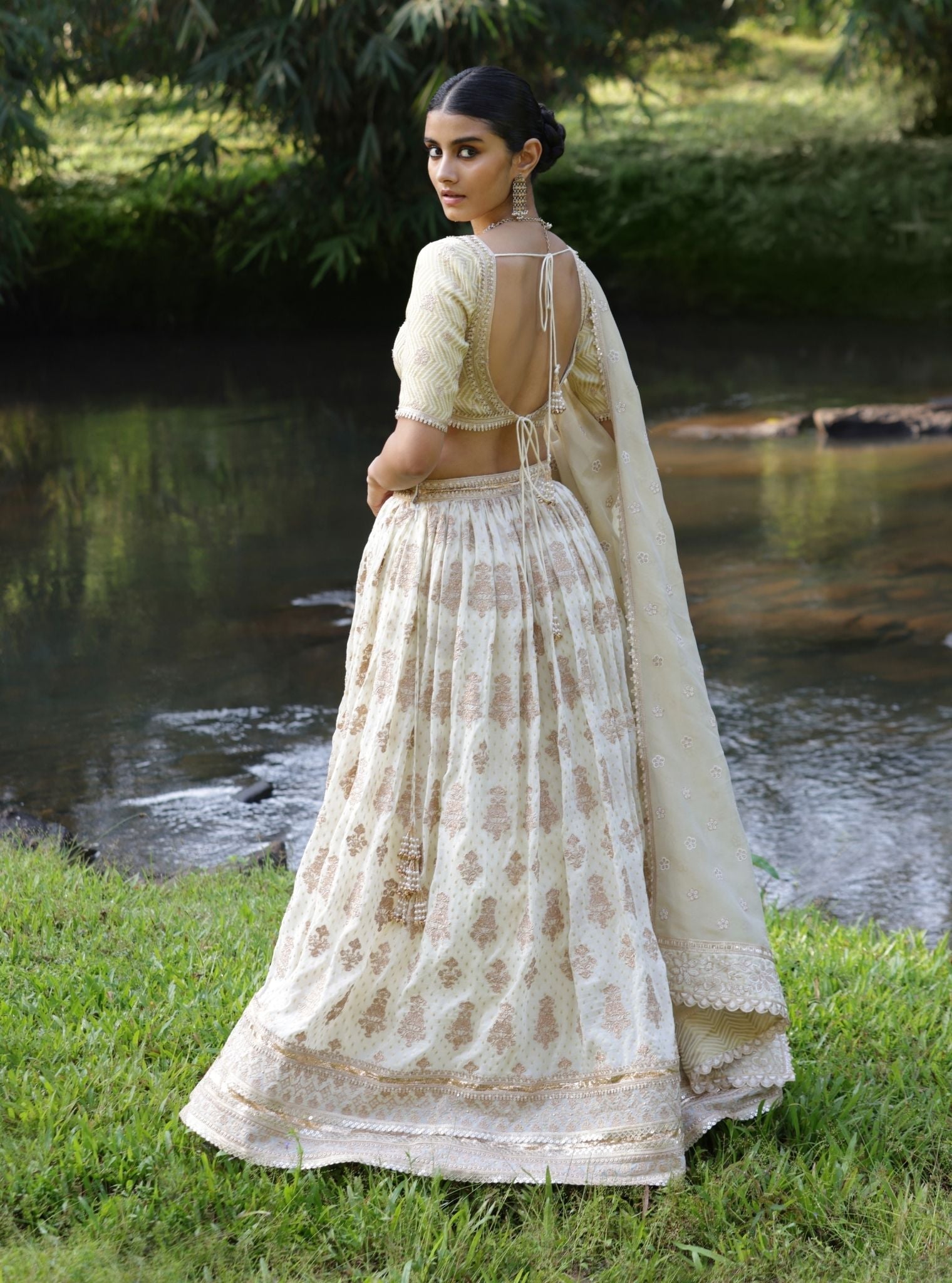 Mulmul Lurex Organza Rang Off White Dupatta