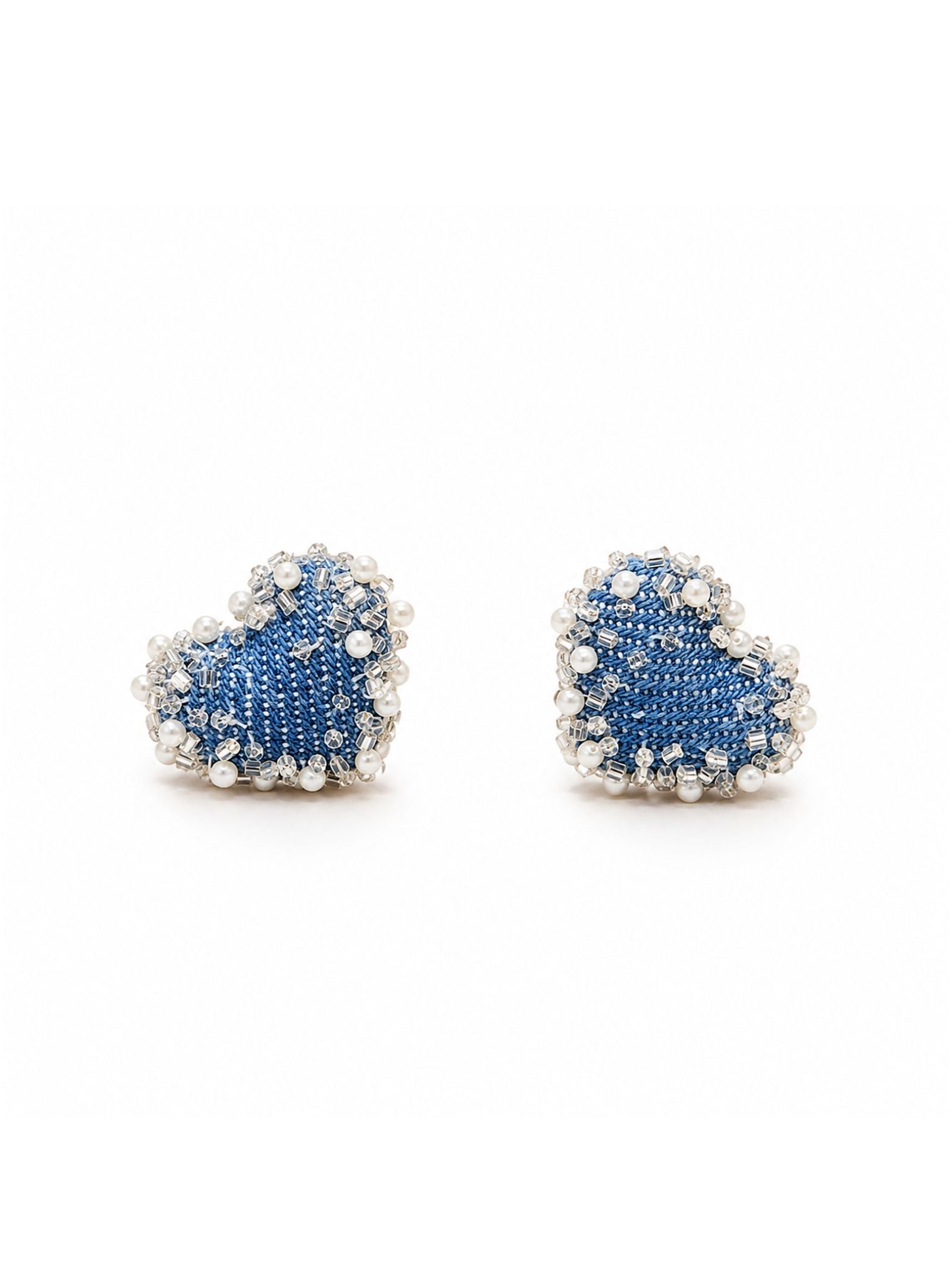 Denim Heart Earring
