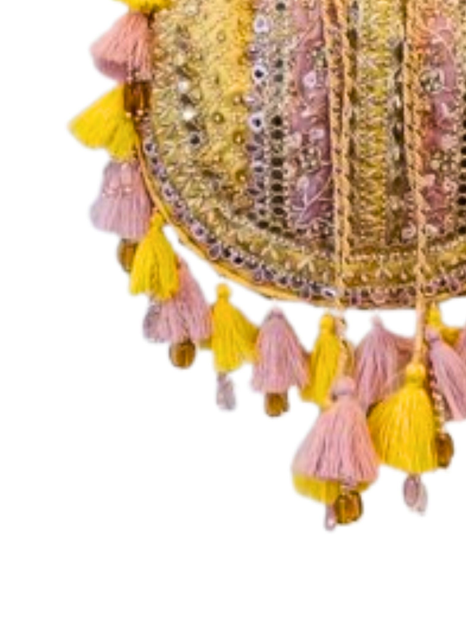 The Jodhpur Charm Yellow Potli Bag