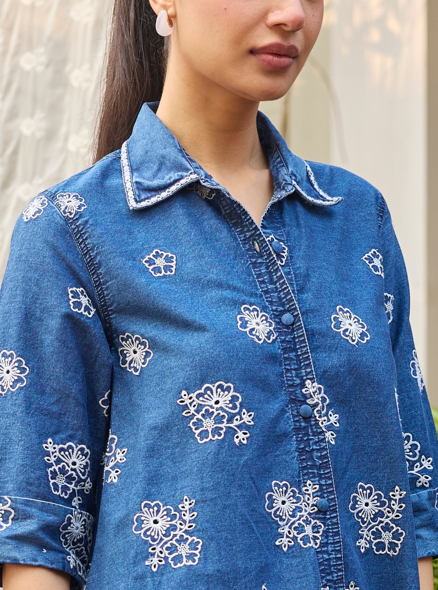 Omika Denim Shirt Set