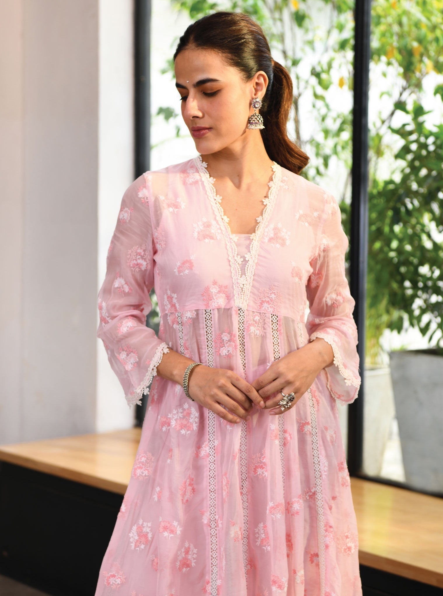 Mulmul Organza Stirling Anarkali Kurta