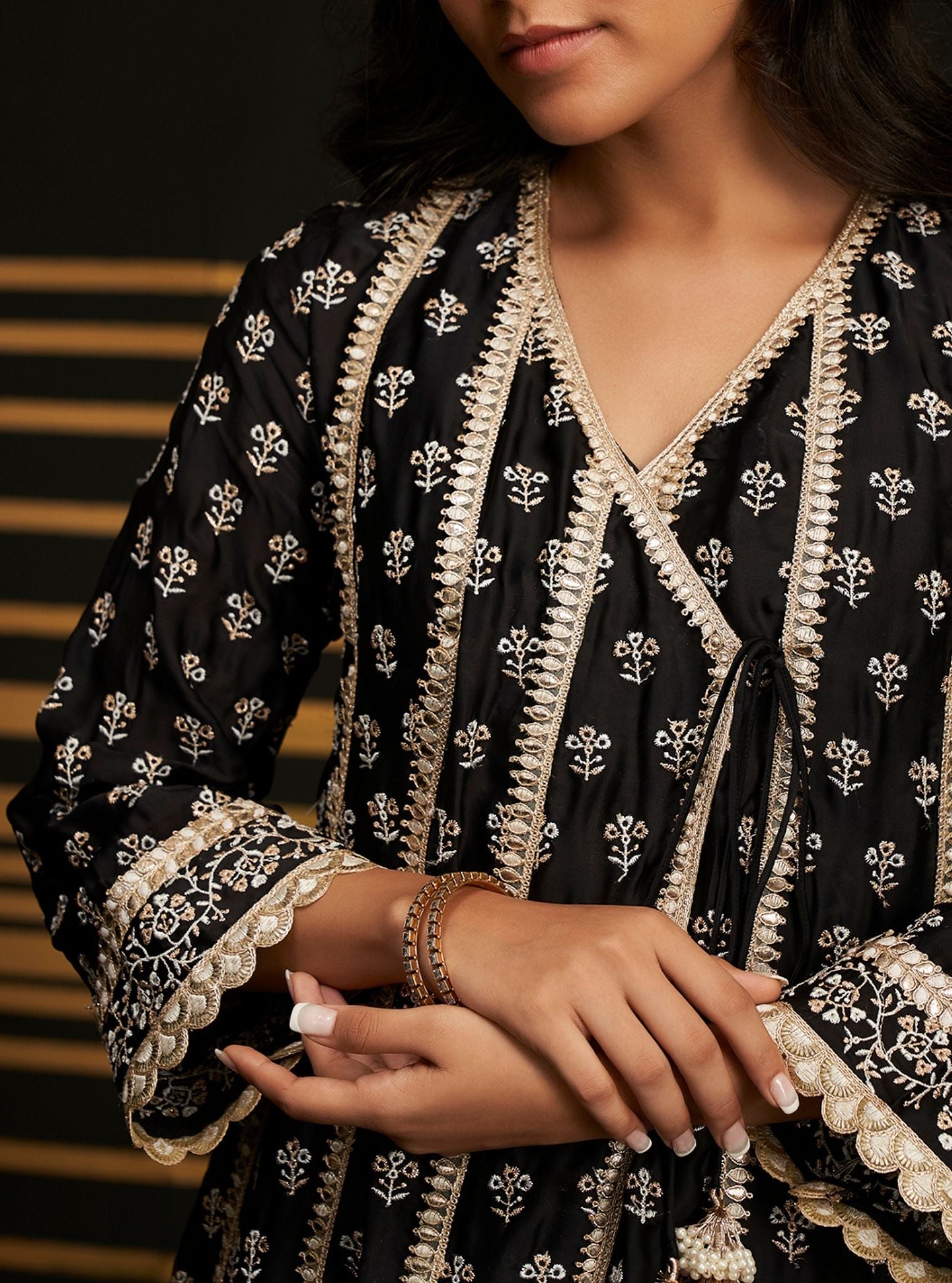 Mulmul Organza Patola Black Dupatta