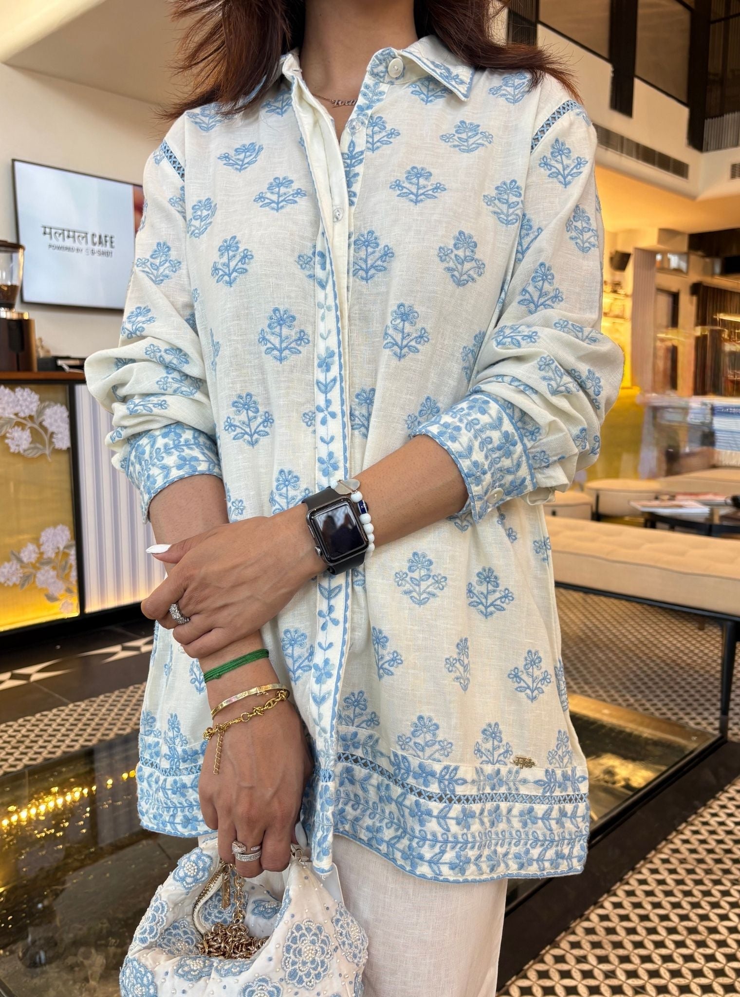 Vaani Linen Off White Shirt with Saelys Pant